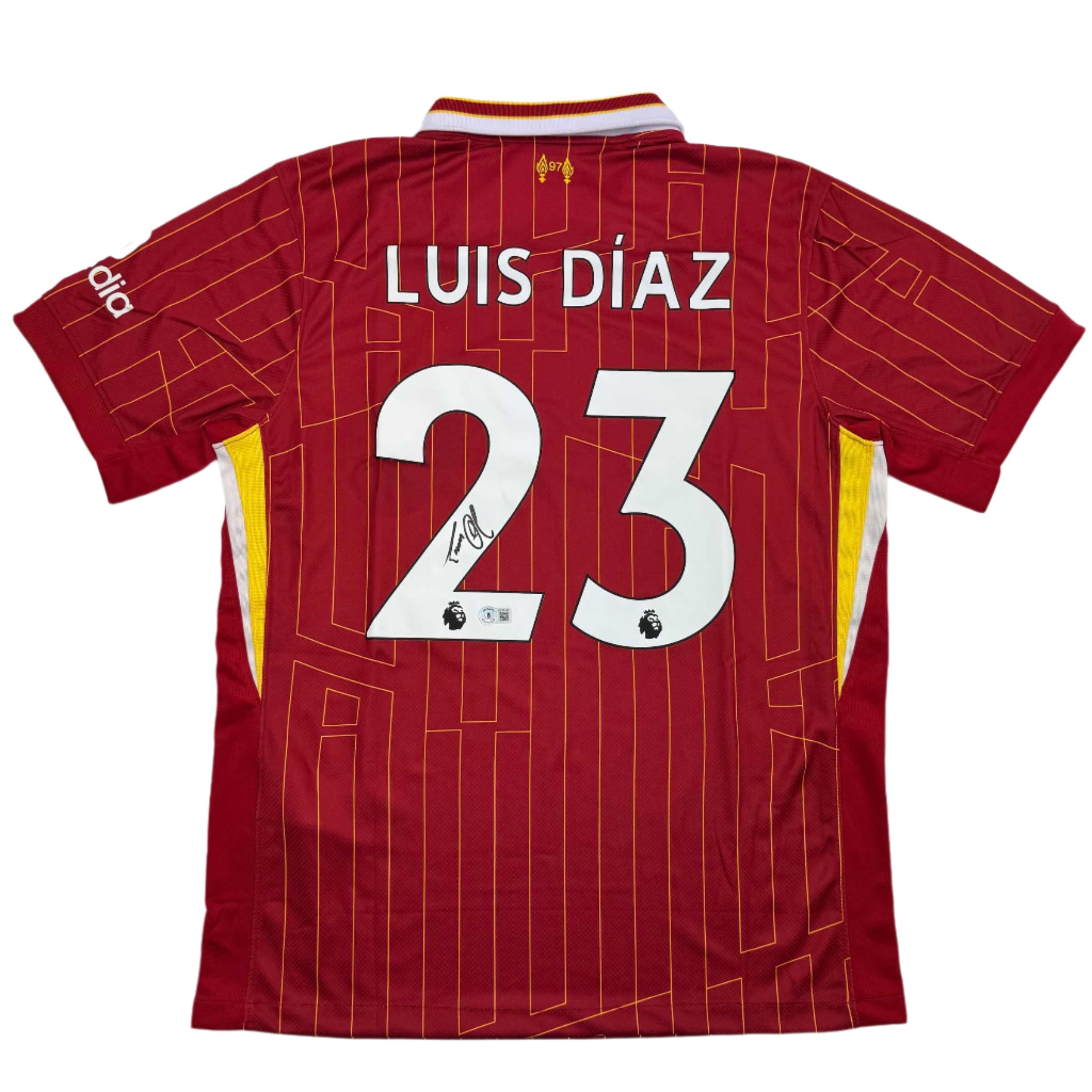 Autographed/Signed Luis Diaz Liverpool Red Soccer Jersey Beckett BAS COA