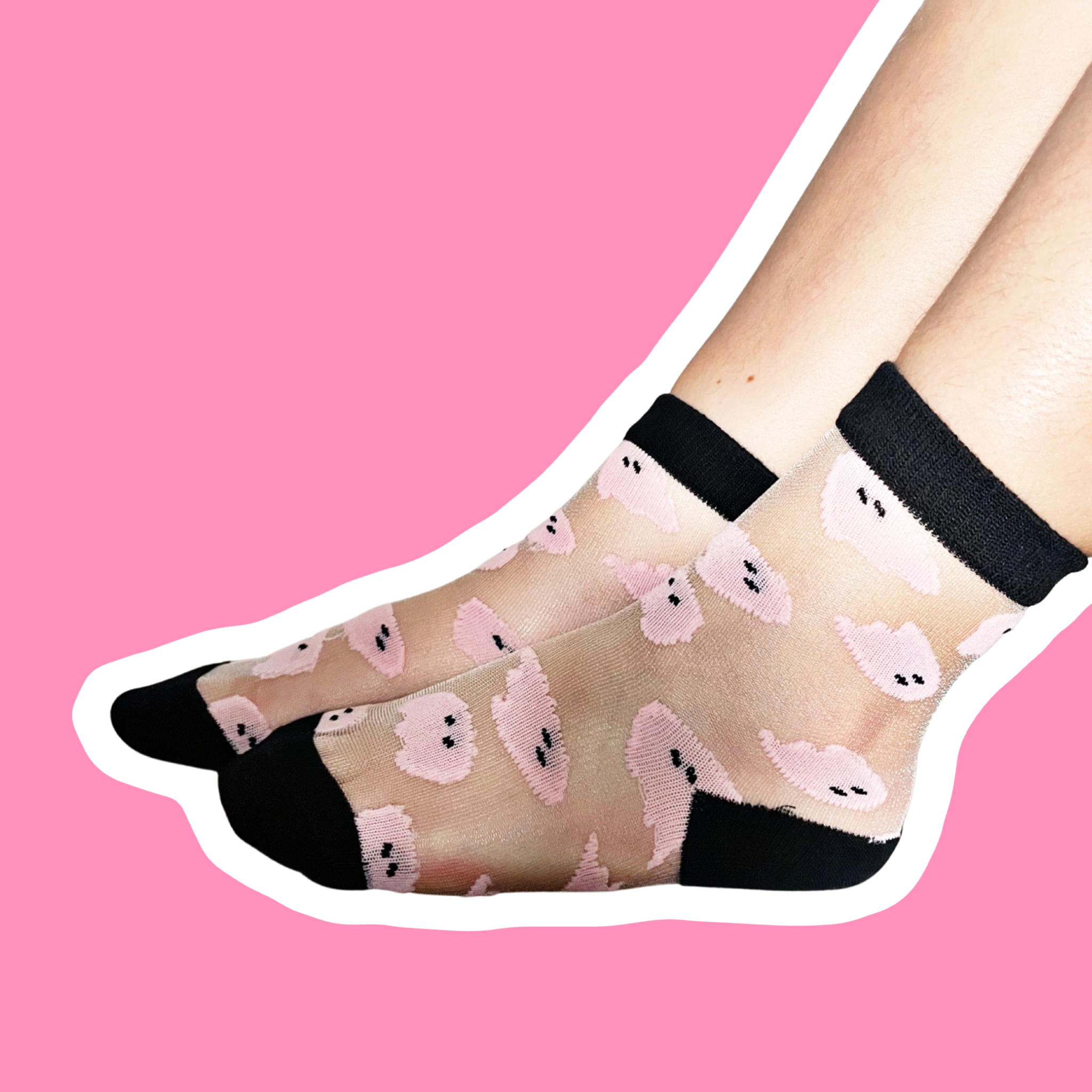 Sheer Ghost Socks