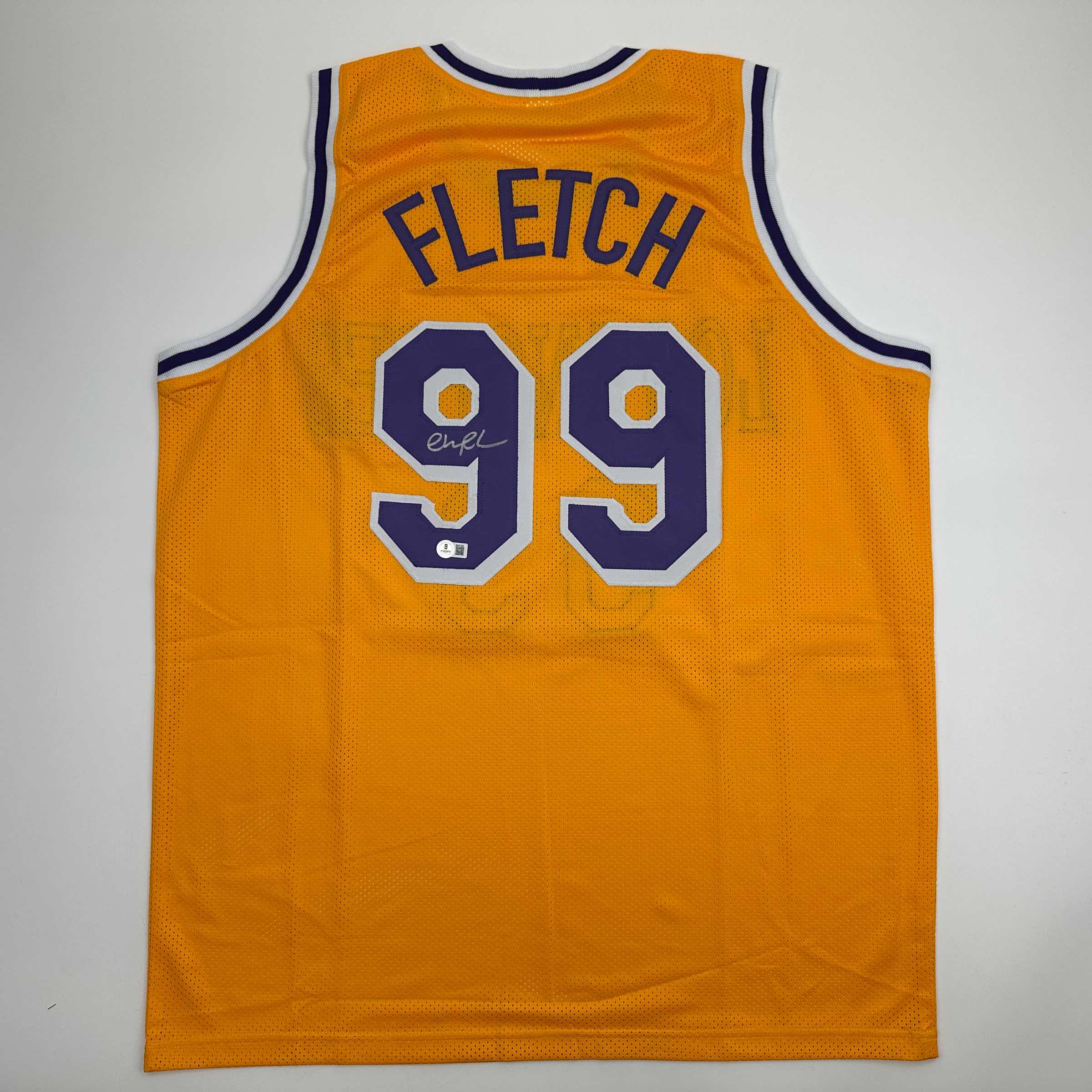 Autographed/Signed Chevy Chase Fletch Los Angeles LA Yellow Basketball Jersey Beckett BAS COA