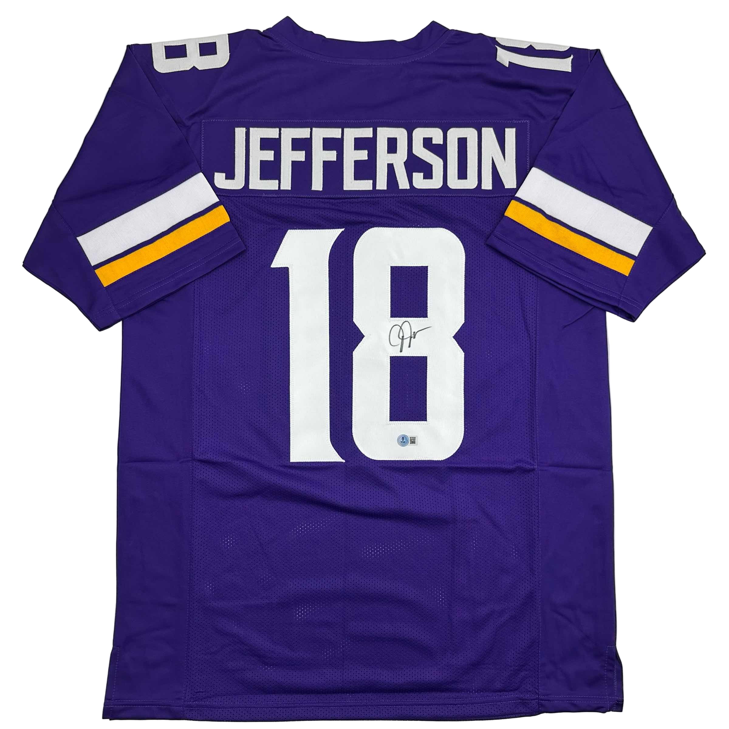 Autographed/Signed Justin Jefferson Minnesota Purple Football Jersey Beckett BAS COA