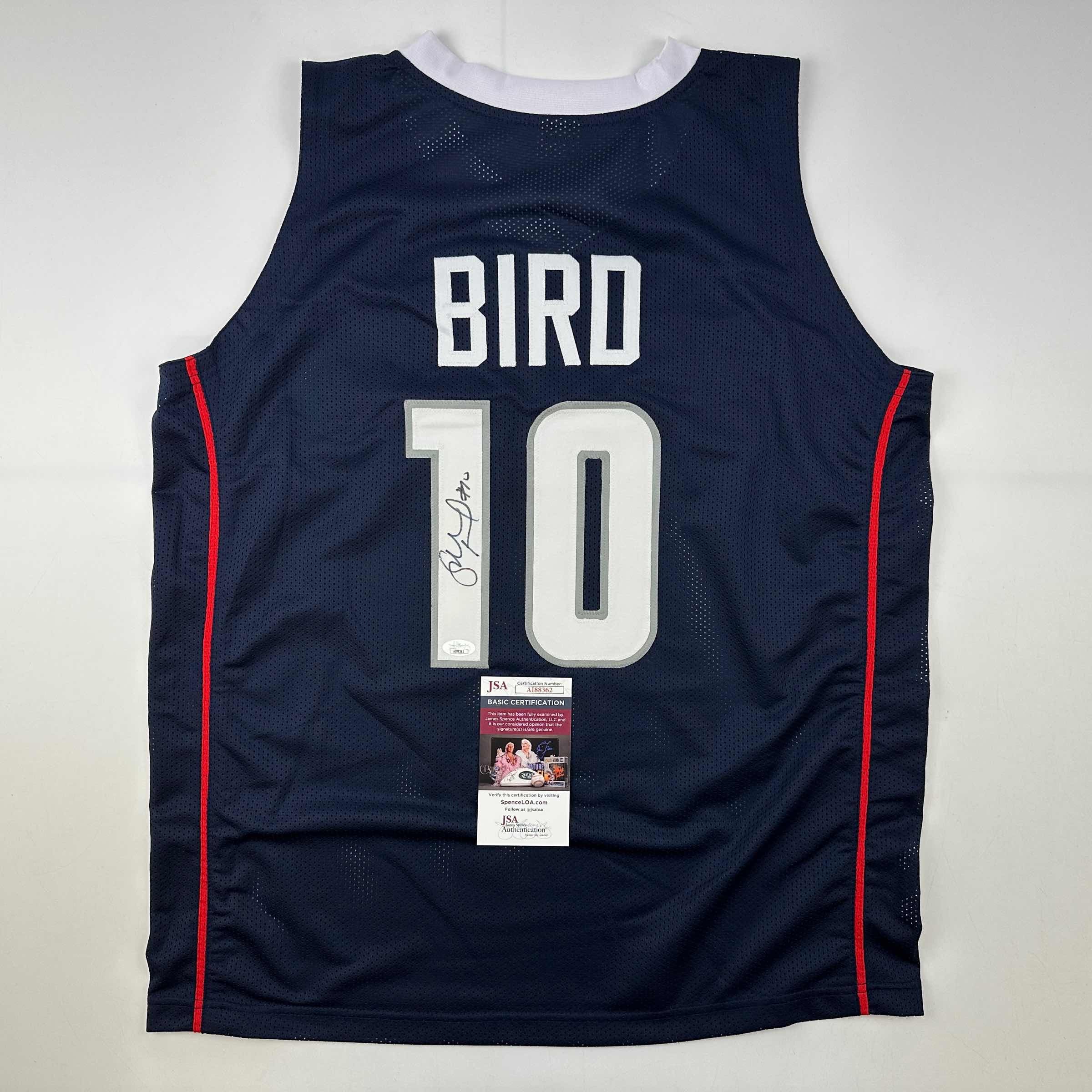 Autographed/Signed Sue Bird UConn Connecticut Blue College Basketball Jersey JSA COA