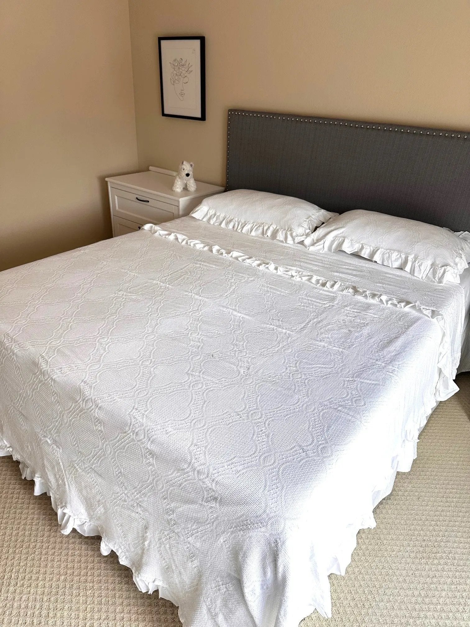 Basiclayersca Cotton White Lace Bedspread with Matching - Bedding | Premium Quality | Fast Shipping