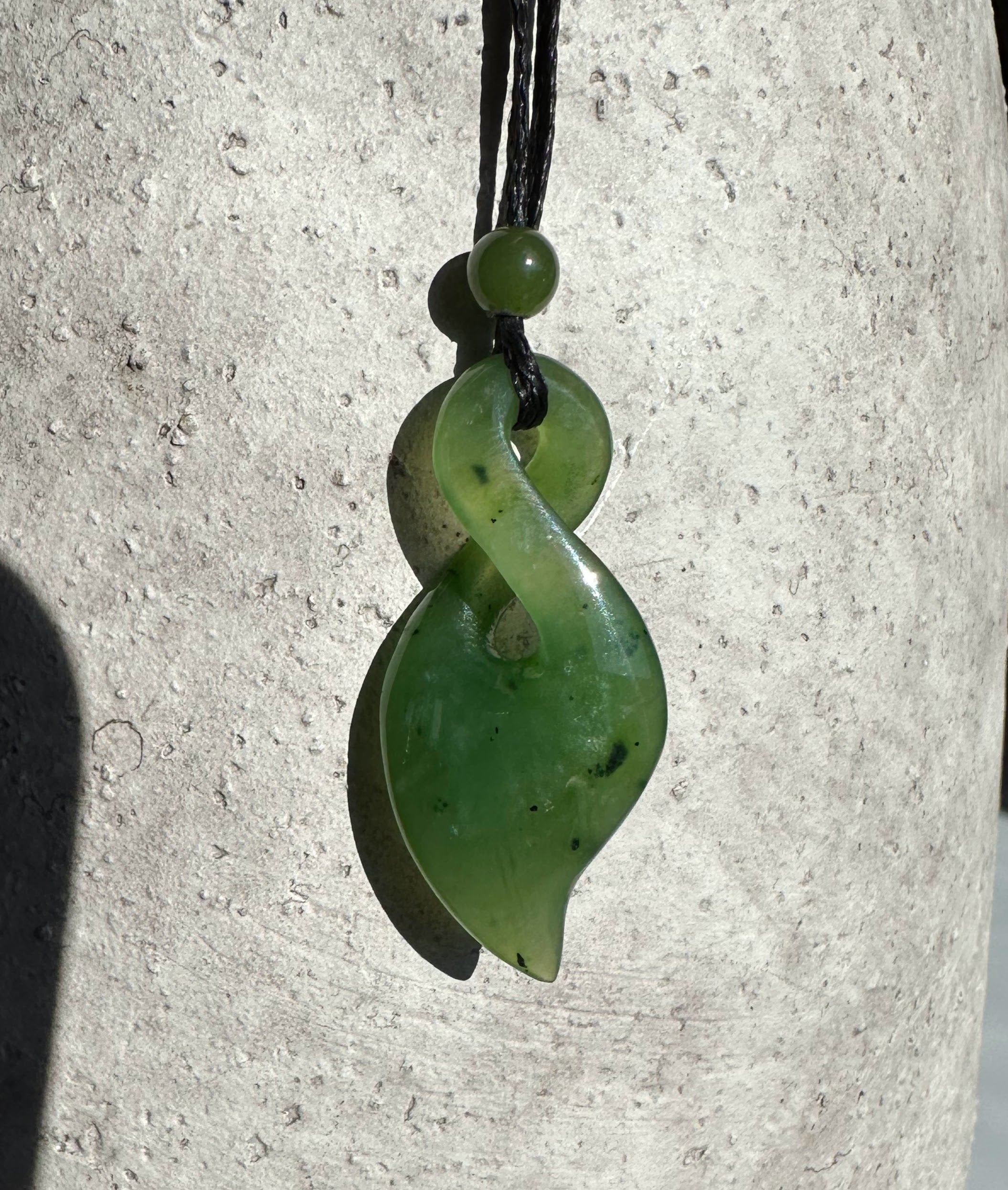 Jade Infinity Twist Pendant, 1.3&amp;quot;