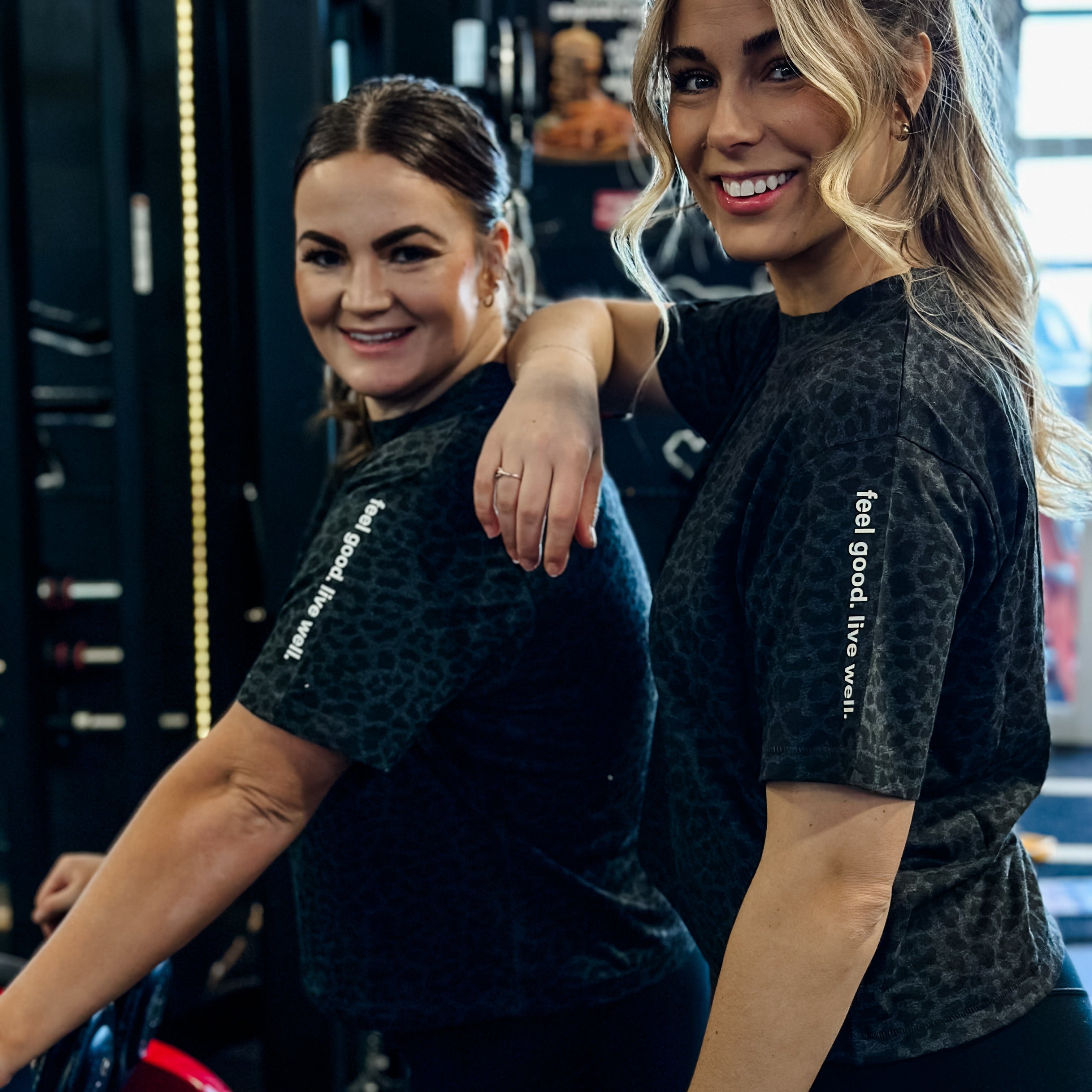 FEEL GOOD. LIVE WELL. - Black Leopard Women&amp;#39;s Boxy Tee