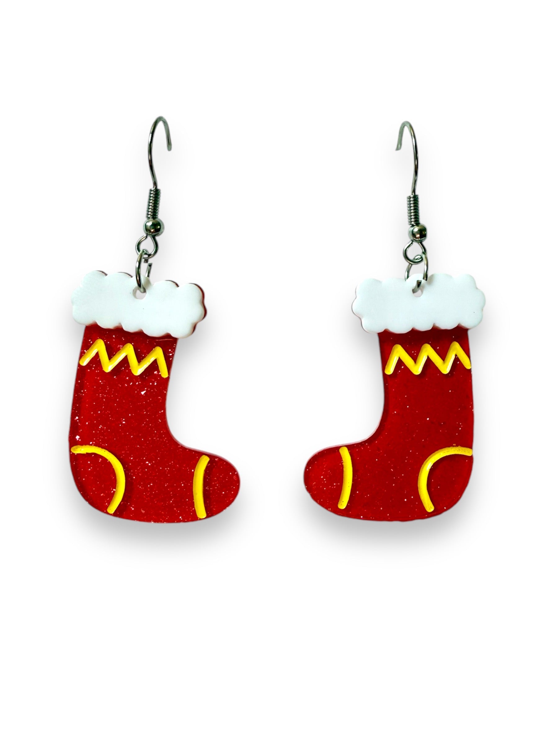 Christmas Stocking Drop Earrings by Lipstick &amp;amp; Chrome
