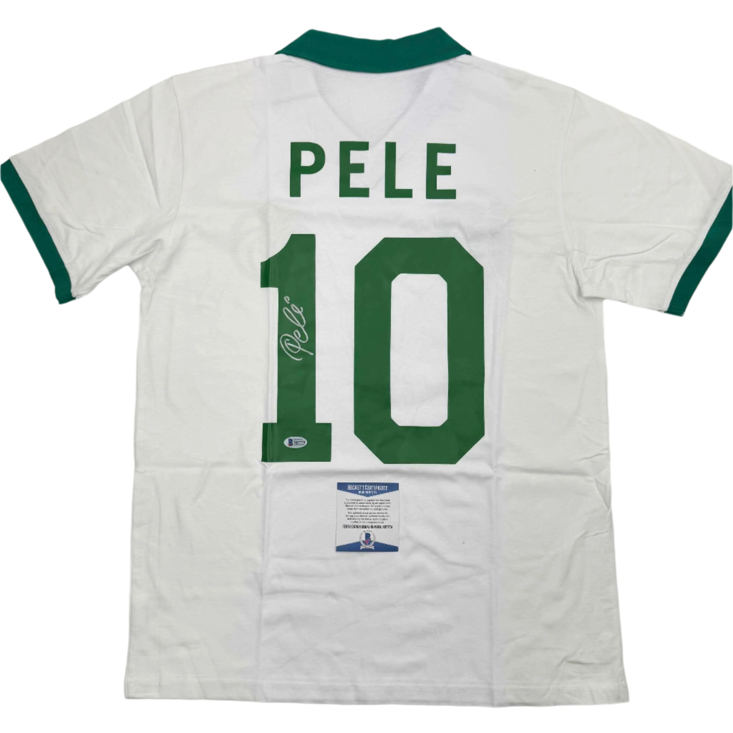 Autographed/Signed Pele New York Cosmos White Soccer Futbol Jersey Beckett BAS COA