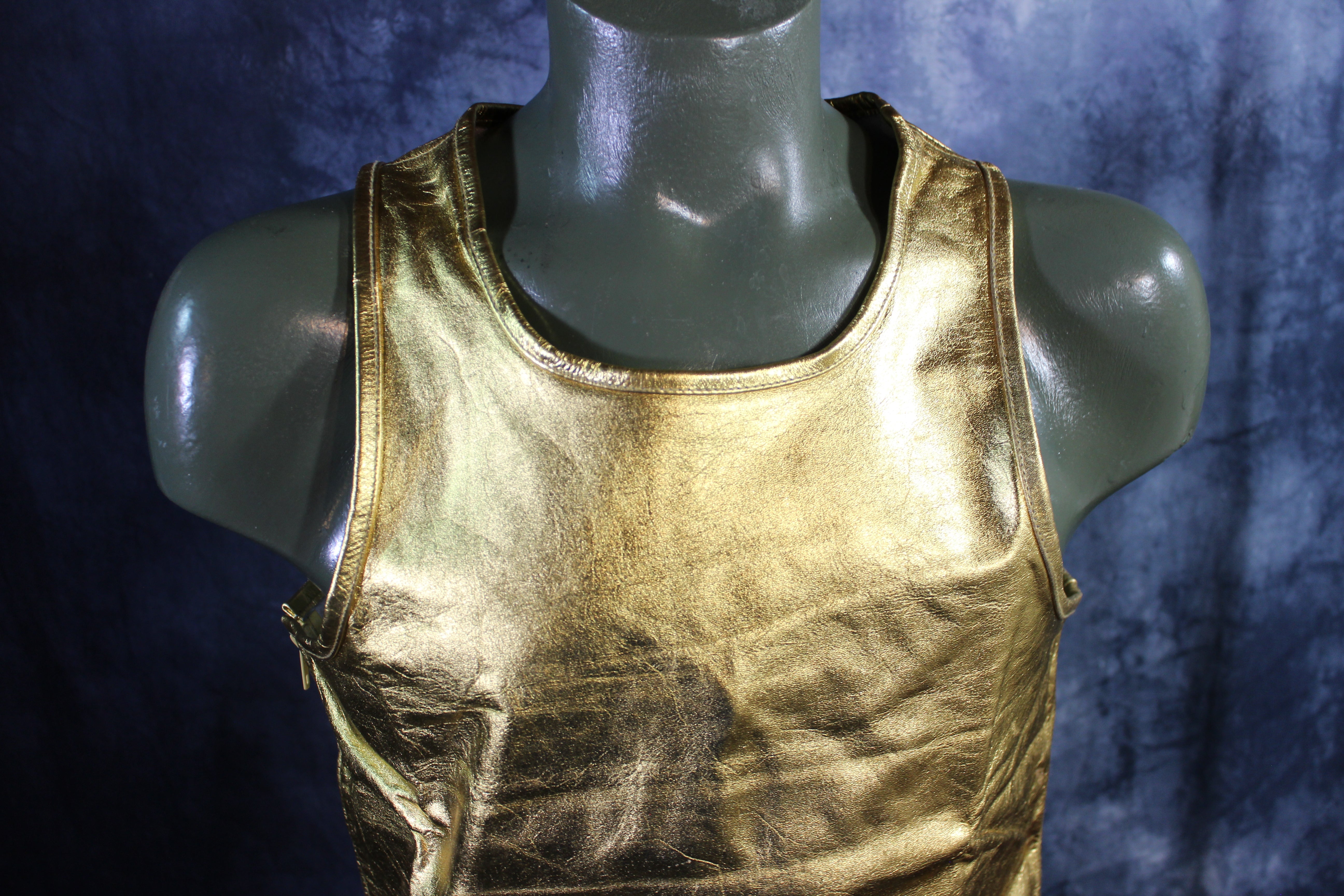 Otter and Fox Leather Tank Tops in Gold