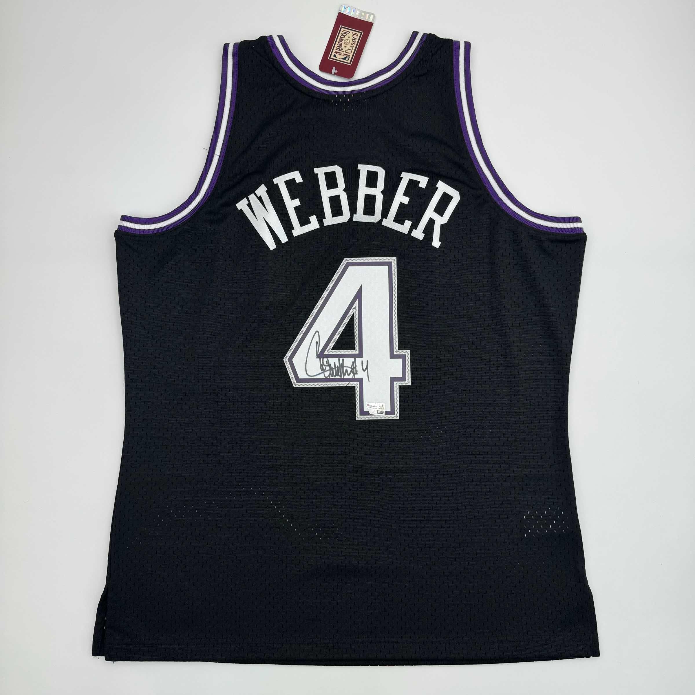 Autographed/Signed Chris Webber Sacramento Black Basketball Mitchell &amp;amp; Ness Jersey Fanatics COA
