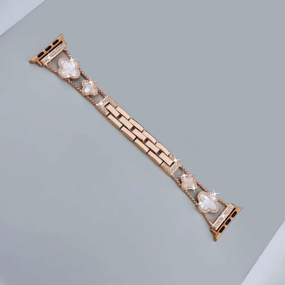 Bling Diamond Clover Bands for Women - Lucky, Cute &amp;amp; Sparkle Dressy Metal Bracelet Strap for Apple Watch
