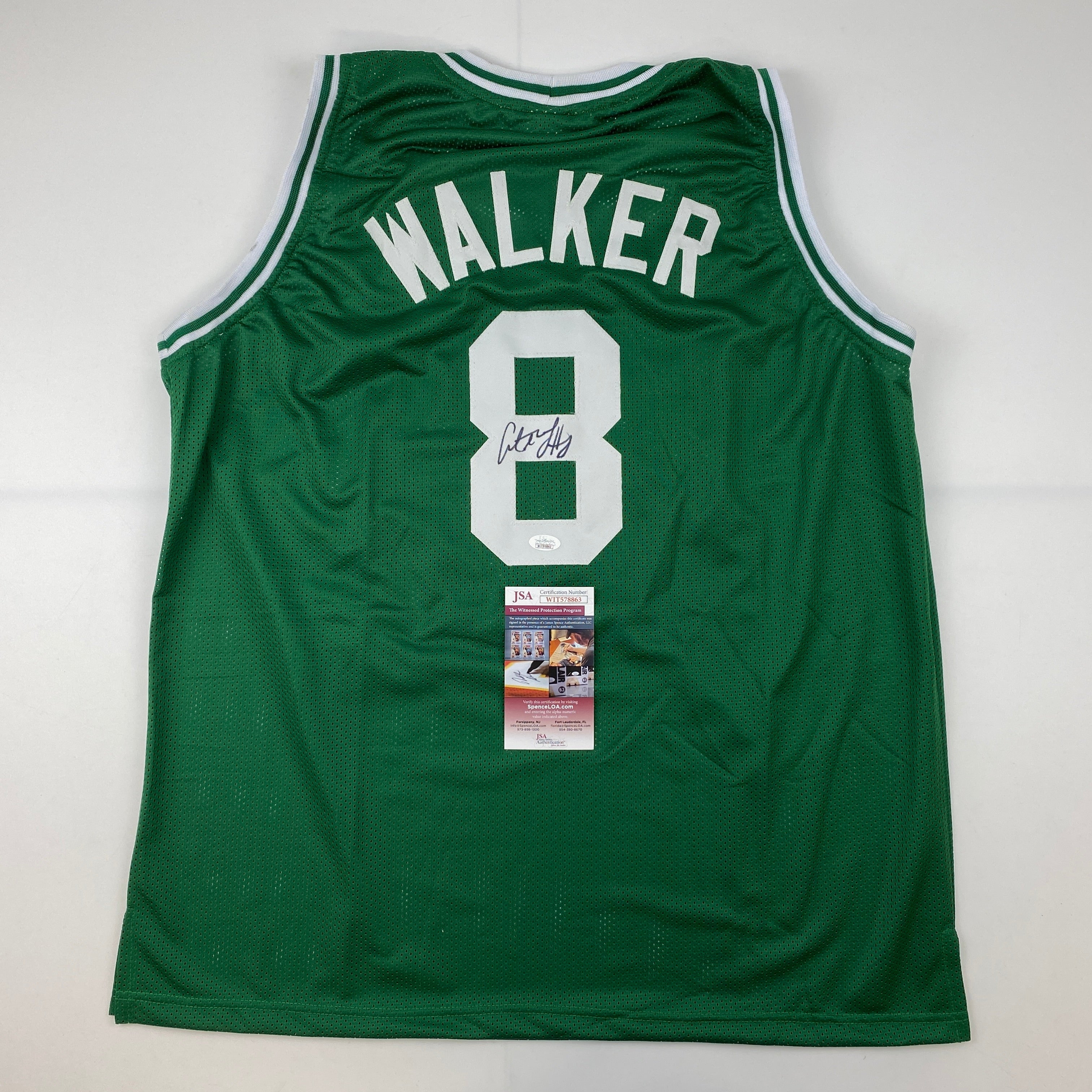 Autographed/Signed Antoine Walker Boston Green Basketball Jersey JSA COA