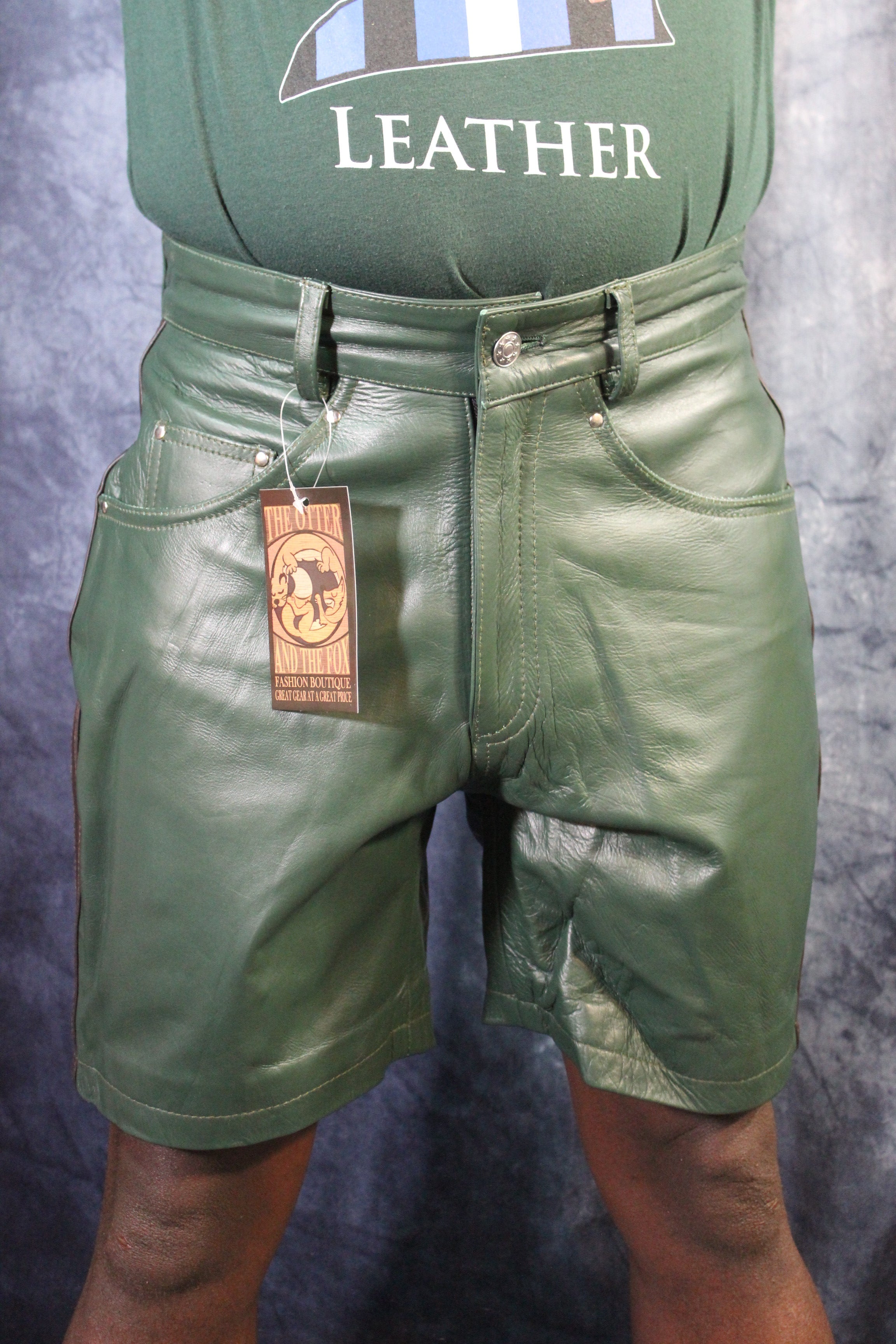 OnF &amp;quot;Chevron&amp;quot; Shorts in Hunter Green and Brown