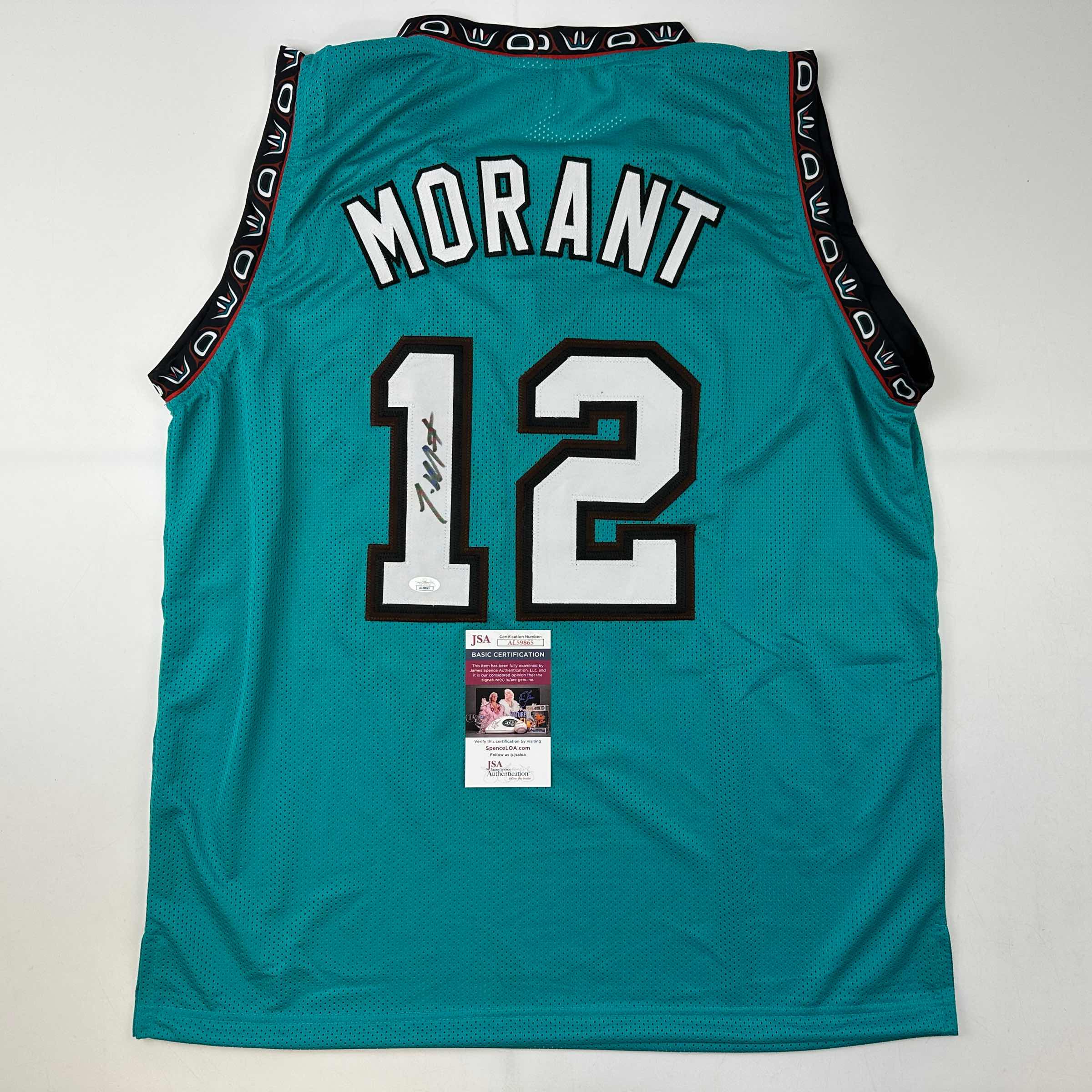 Autographed/Signed Ja Morant Memphis Teal Basketball Jersey JSA COA