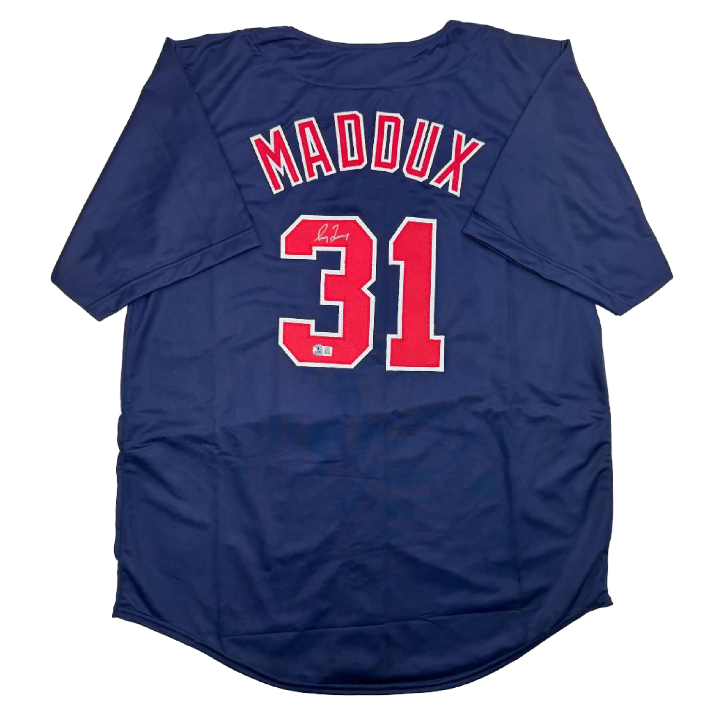 Autographed/Signed Greg Maddux Atlanta Blue Baseball Jersey JSA COA