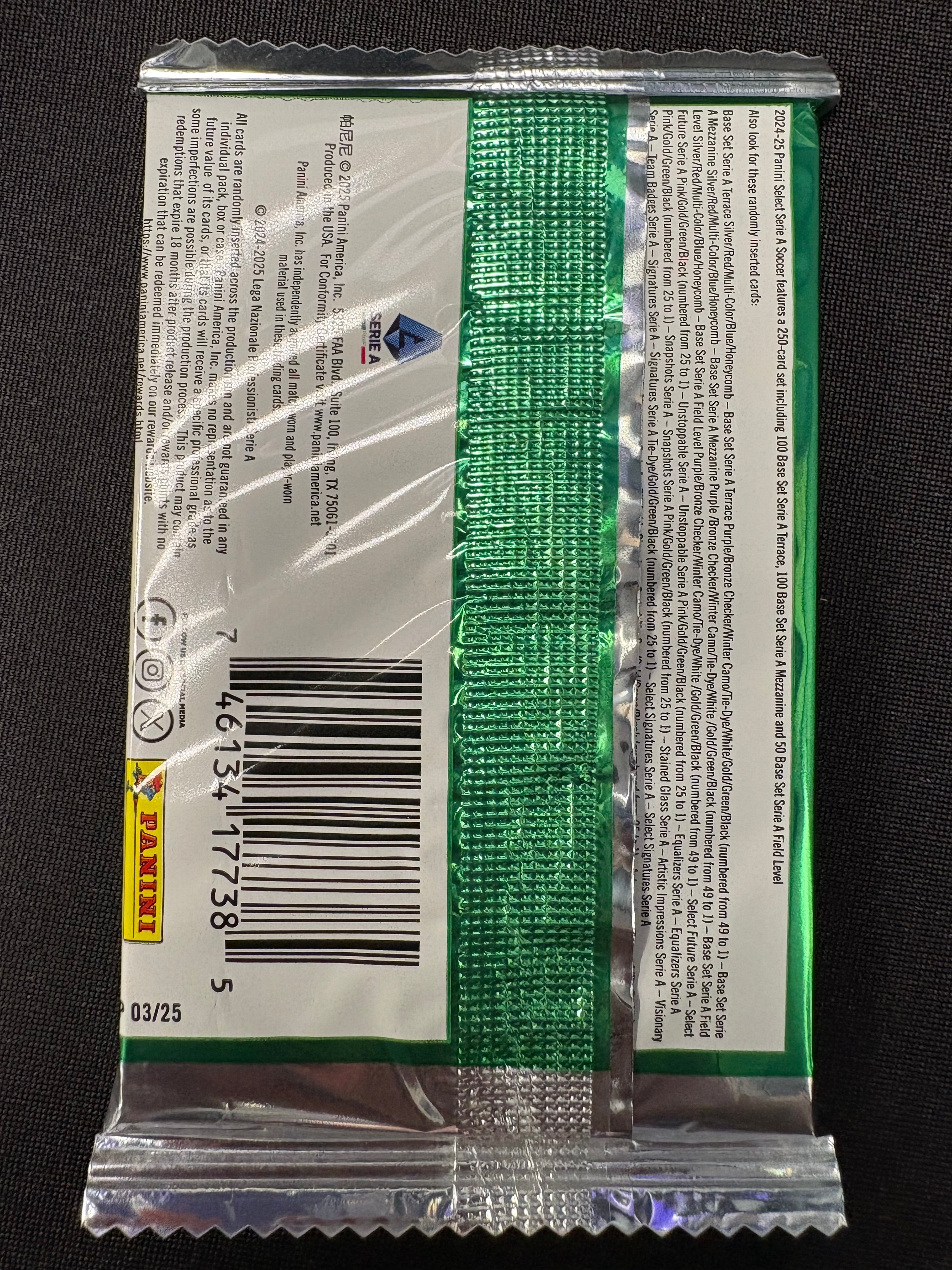 2024/25 Panini Select Serie A Soccer Hobby Single Pack