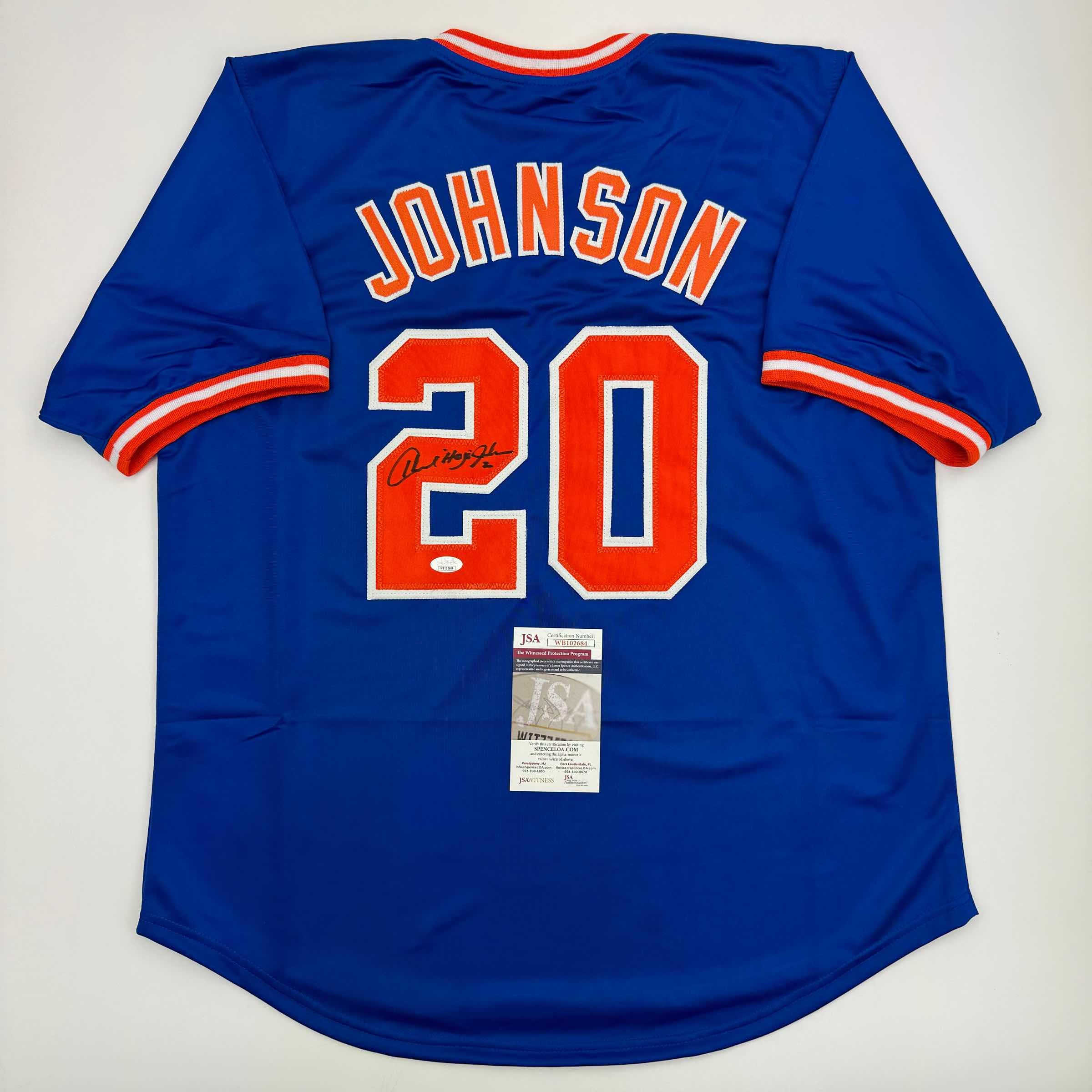 Autographed/Signed Howard Johnson &amp;quot;HOJO&amp;quot; New York Blue Baseball Jersey JSA COA