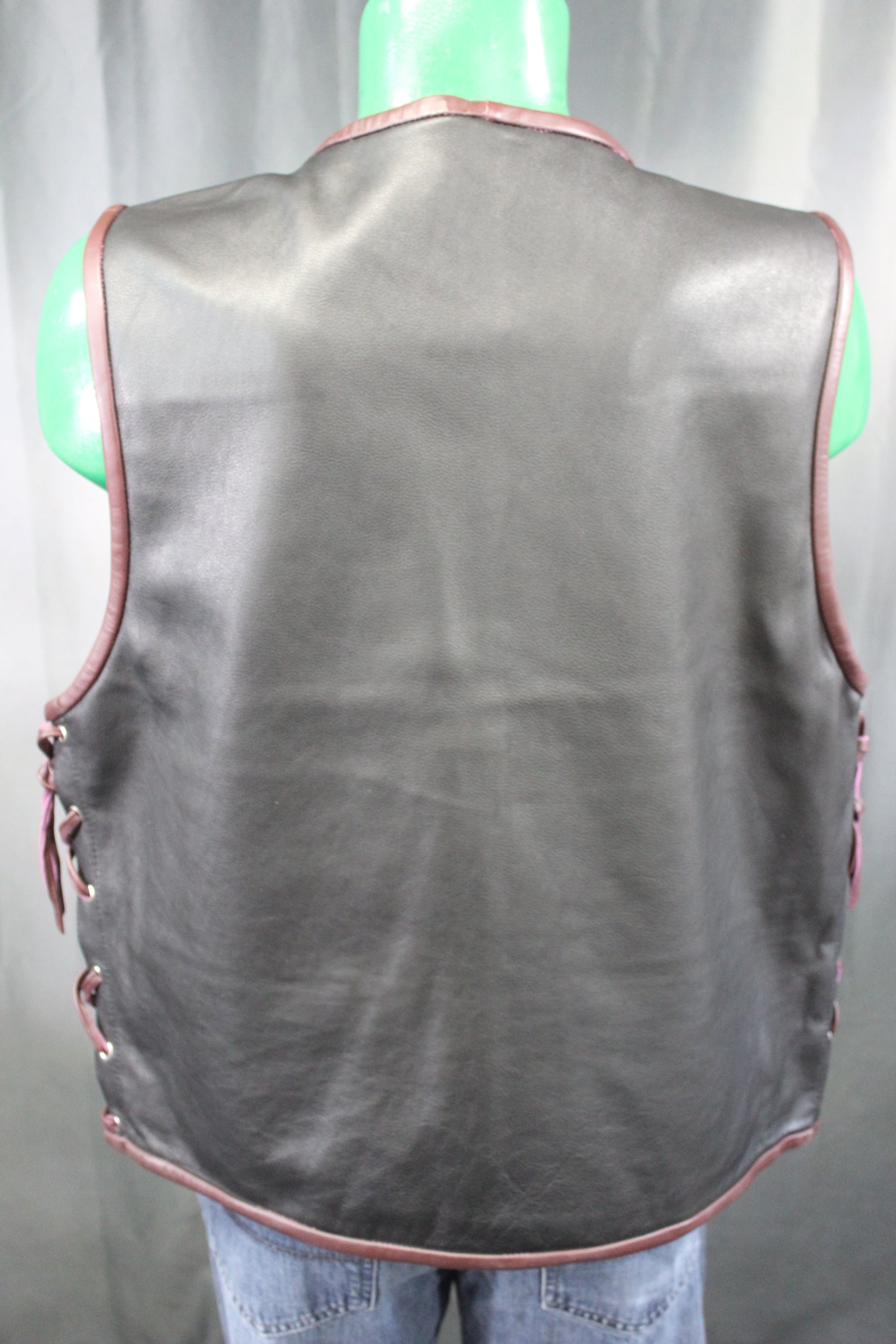 OnF Leather Bar Vest - Black with Brown Highlights