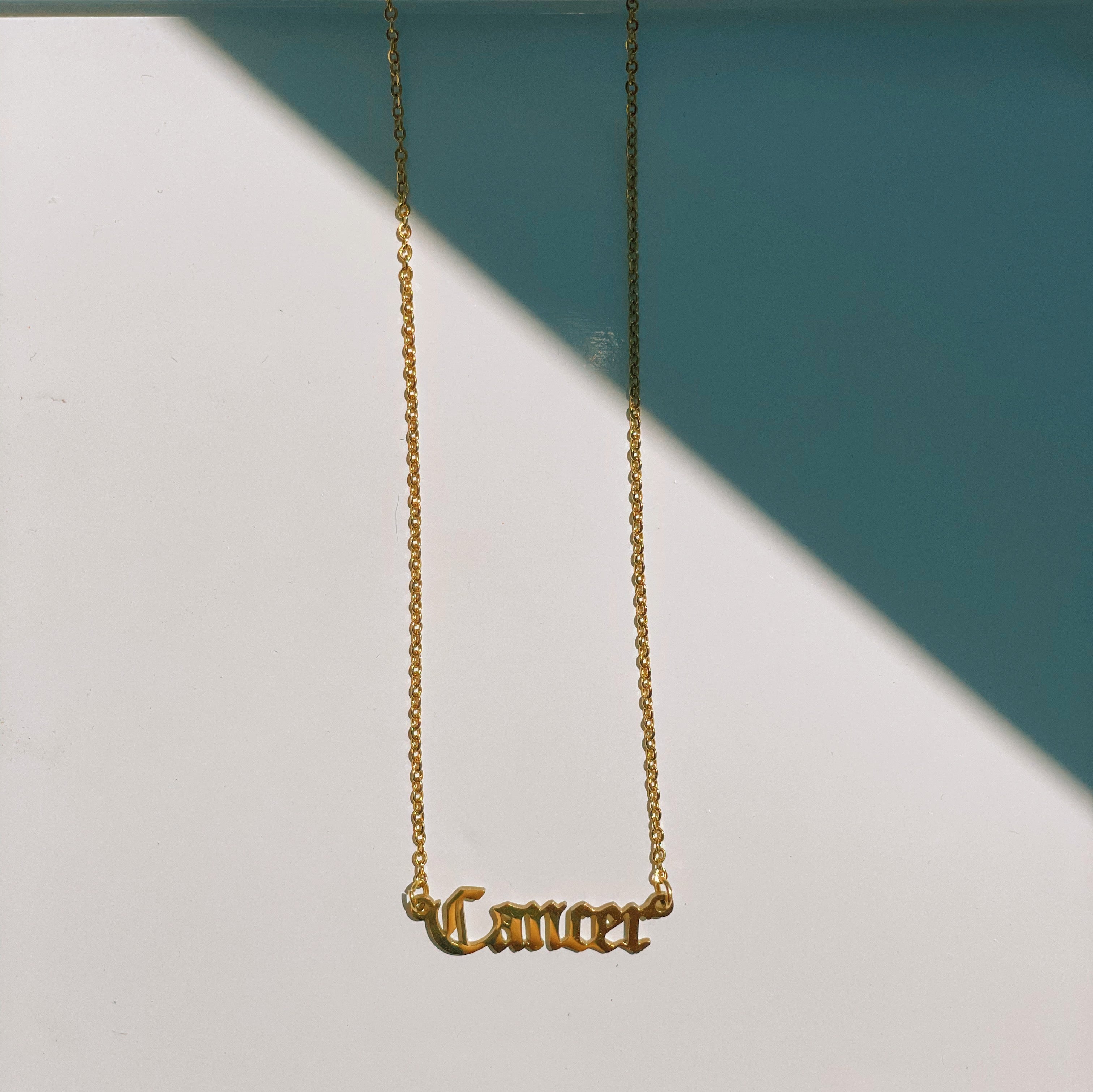 Cancer Zodiac Nameplate Necklace