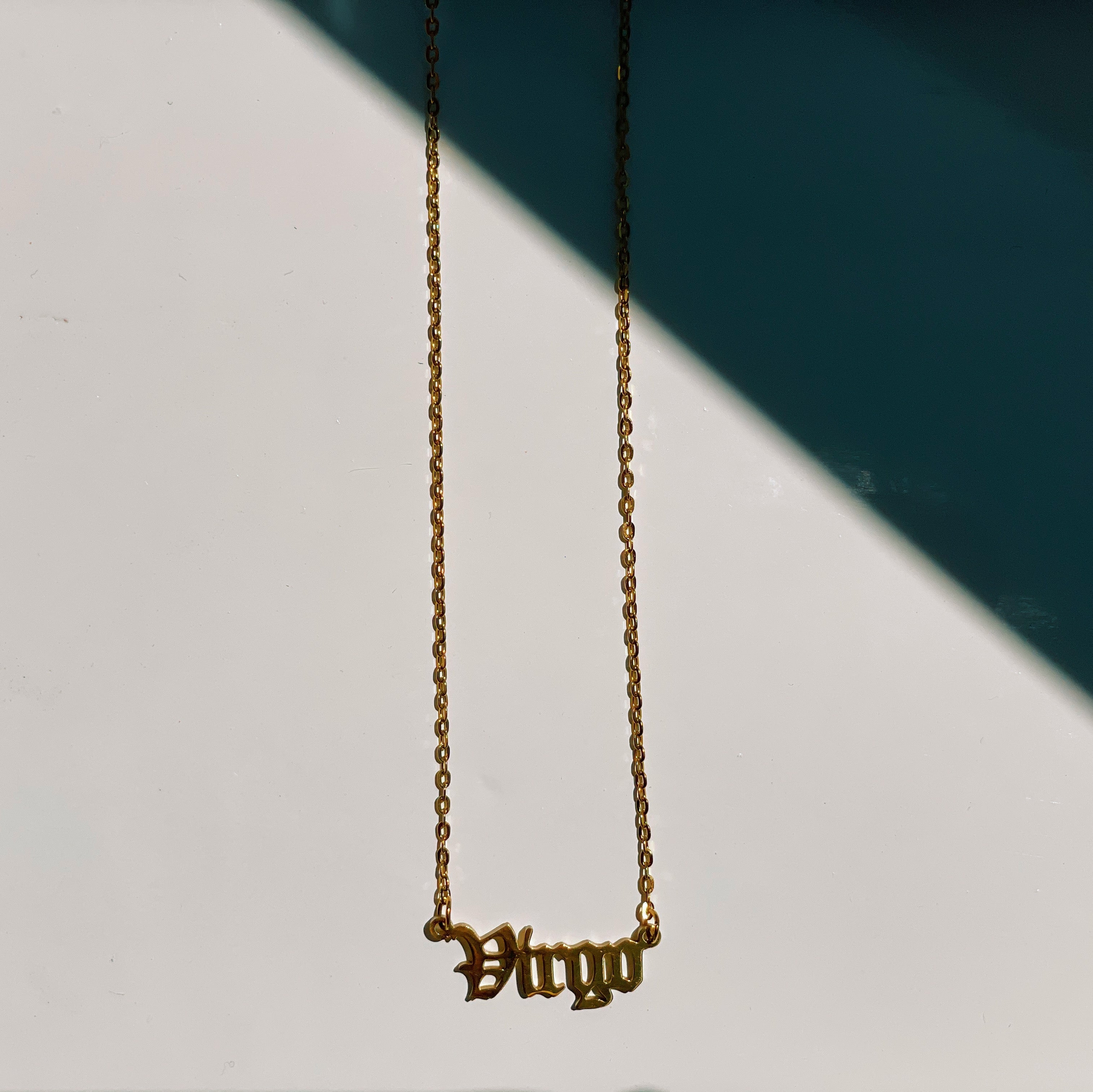 Virgo Zodiac Nameplate Necklace