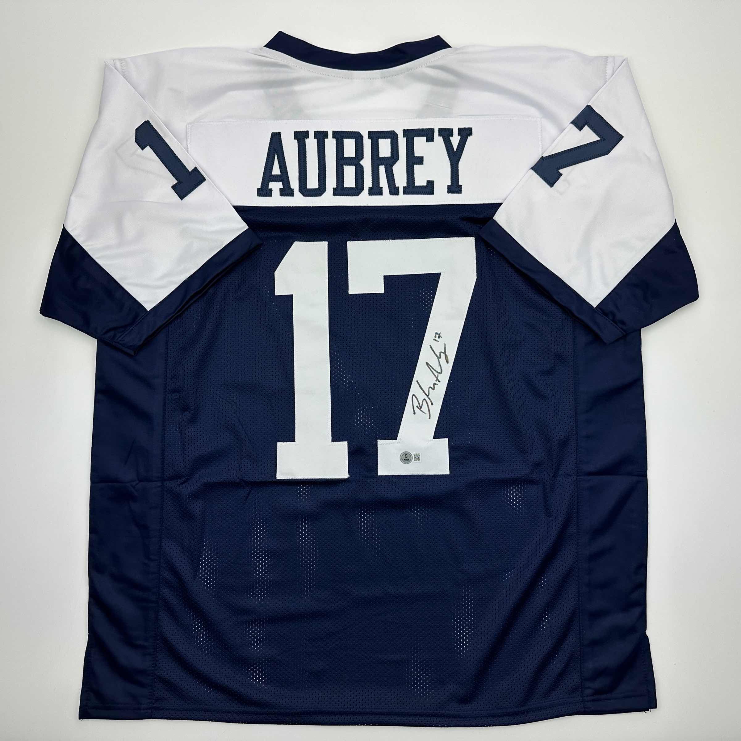 Autographed/Signed Brandon Aubrey Dallas Thanksgiving Day Football Jersey Beckett BAS COA