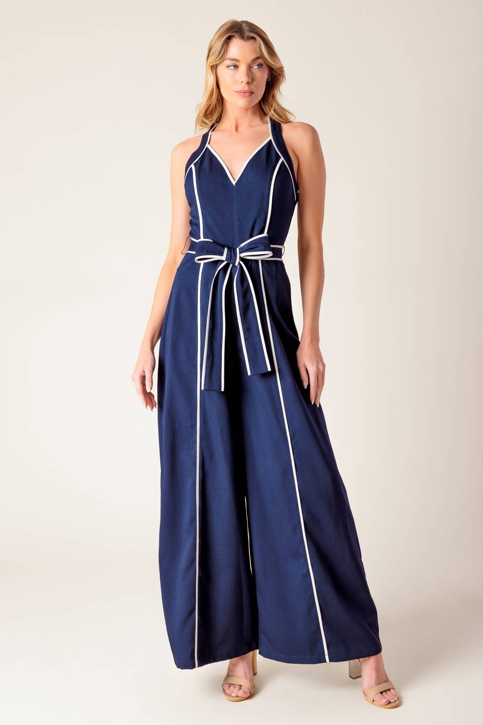 LAYTON NAVY WOVEN MAXI DRESS