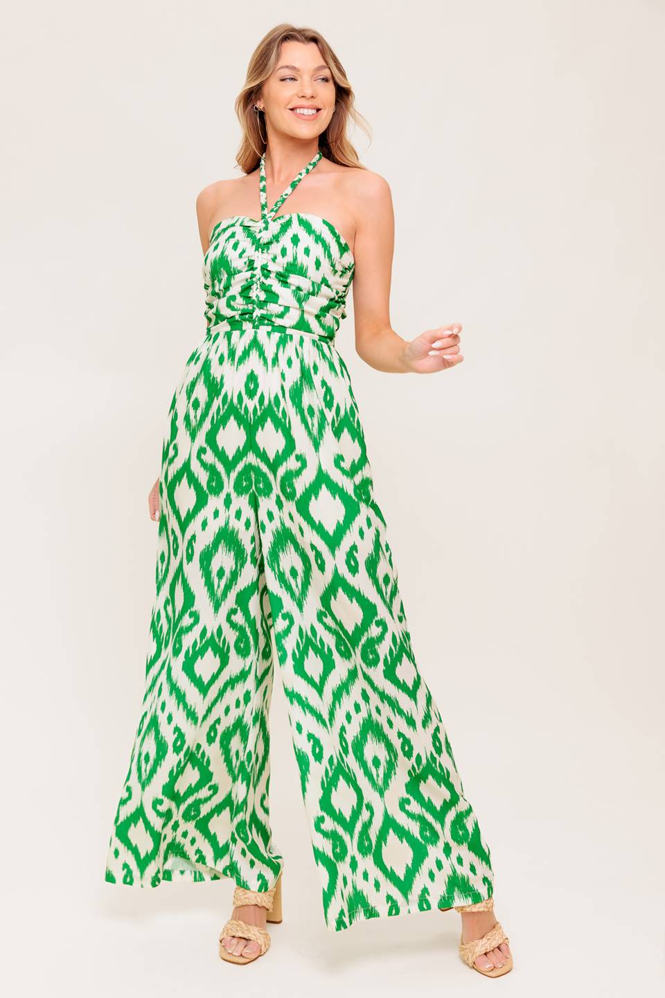 ANGELIC TOUCH GREEN WOVEN JUMPSUIT