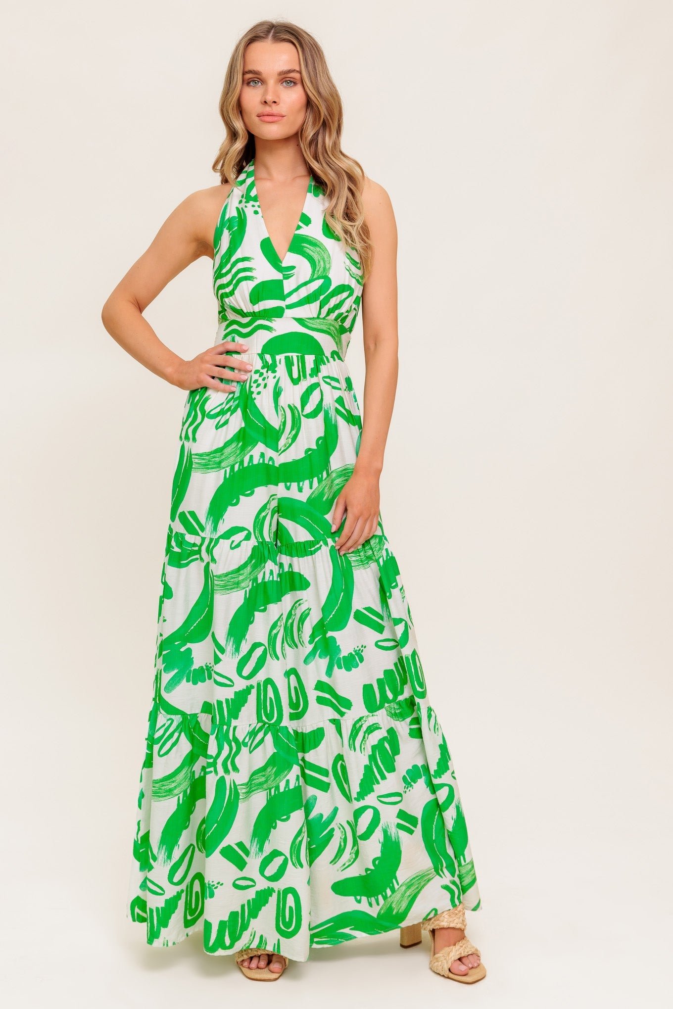 GARDEN WHISPER GREEN WOVEN JUMPSUIT