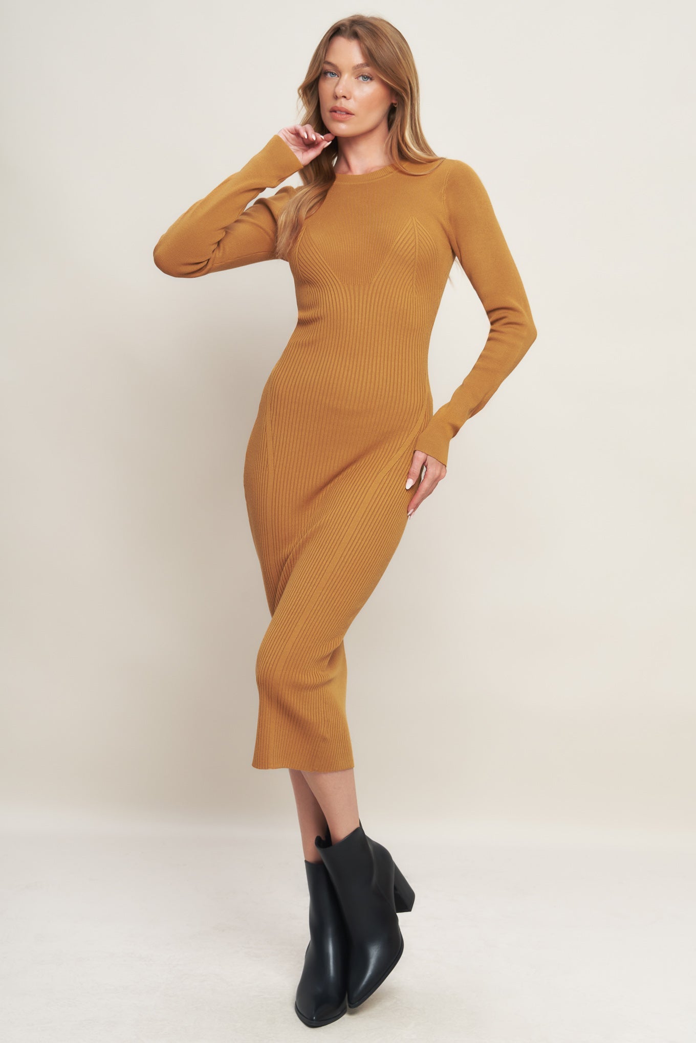 BE WITH YOU SWEATER MIDI DRESS