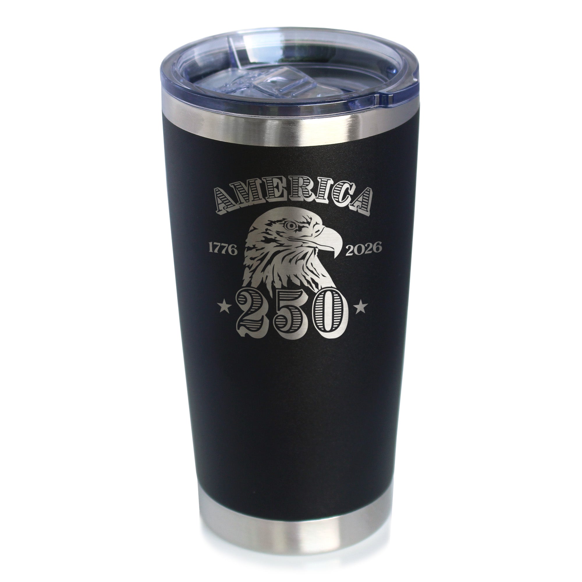 America 250th Anniversary Insulated Coffee Tumbler with Sliding Lid America 250 Merchandise Etched in USA 20oz Stainless Steel Tumbler