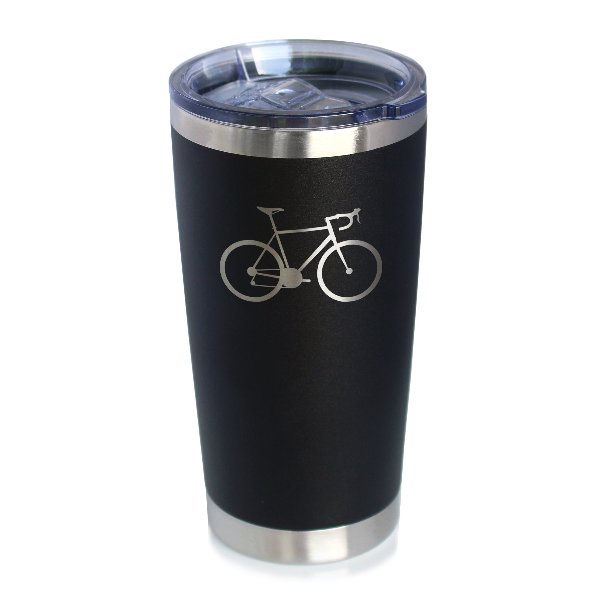 Bicycle - Insulated Coffee Tumbler Cup with Sliding Lid - Stainless Steel Insulated Mug - Unique Road Biking Themed Decor and Gifts for Cyclists