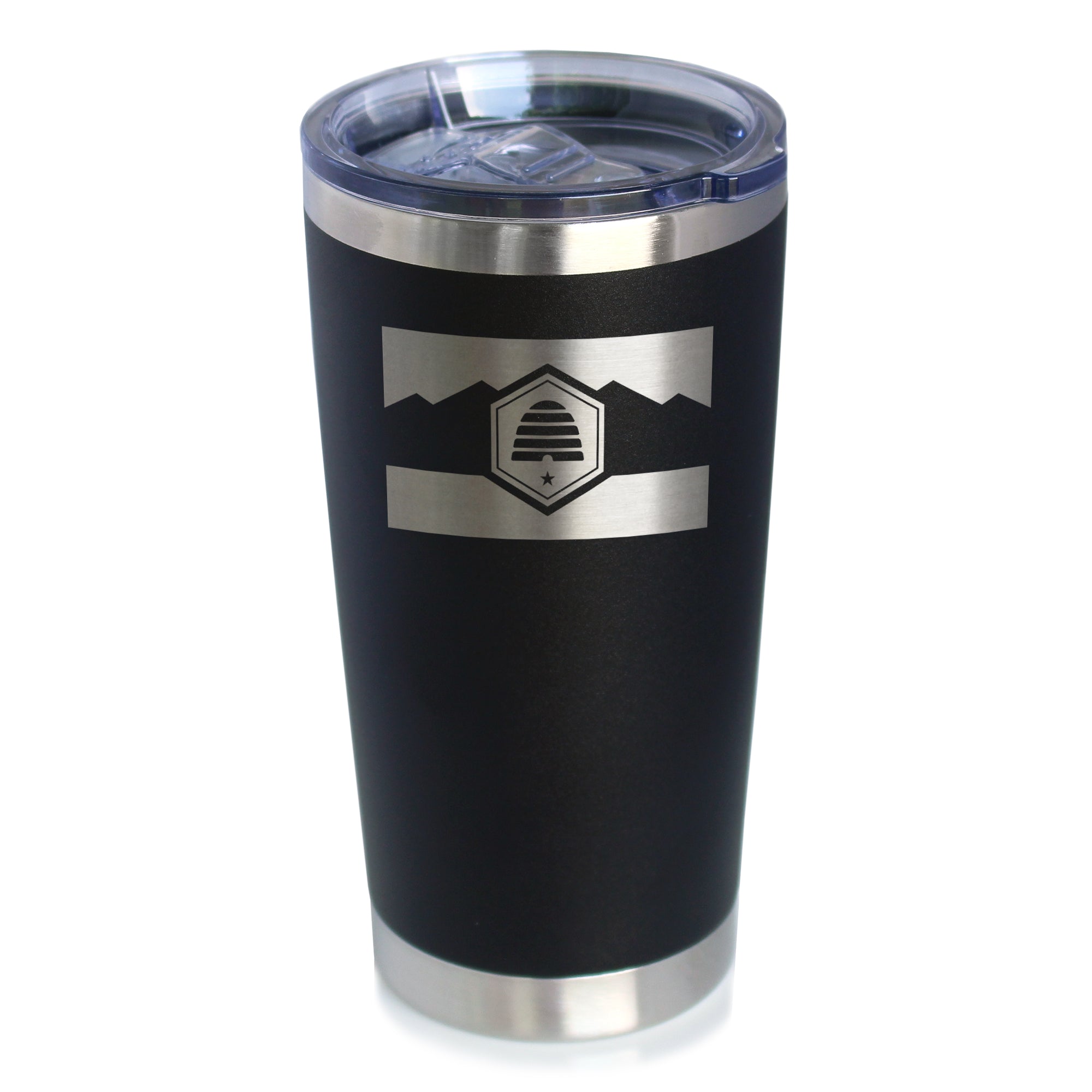 Utah Flag - Insulated Coffee Tumbler Cup with Sliding Lid - Stainless Steel Insulated Mug - Utah Gifts and Souvenirs