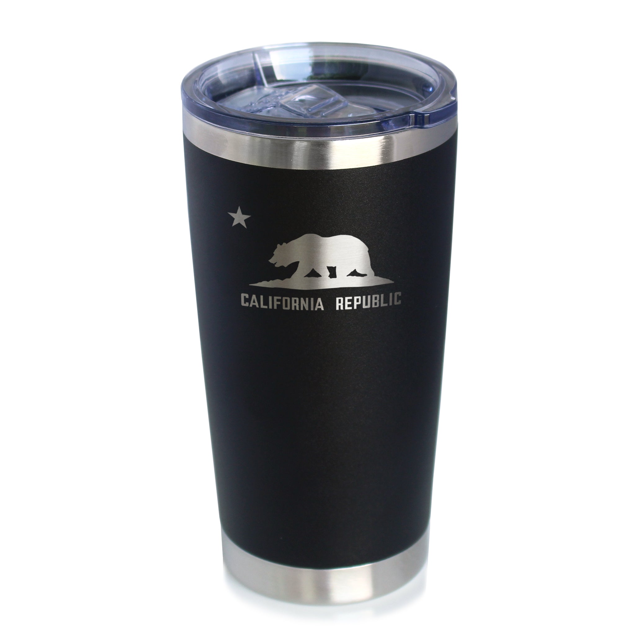 Flag of California - Insulated Coffee Tumbler Cup with Sliding Lid - Stainless Steel Travel Mug - California Gifts for Women and Men Californians