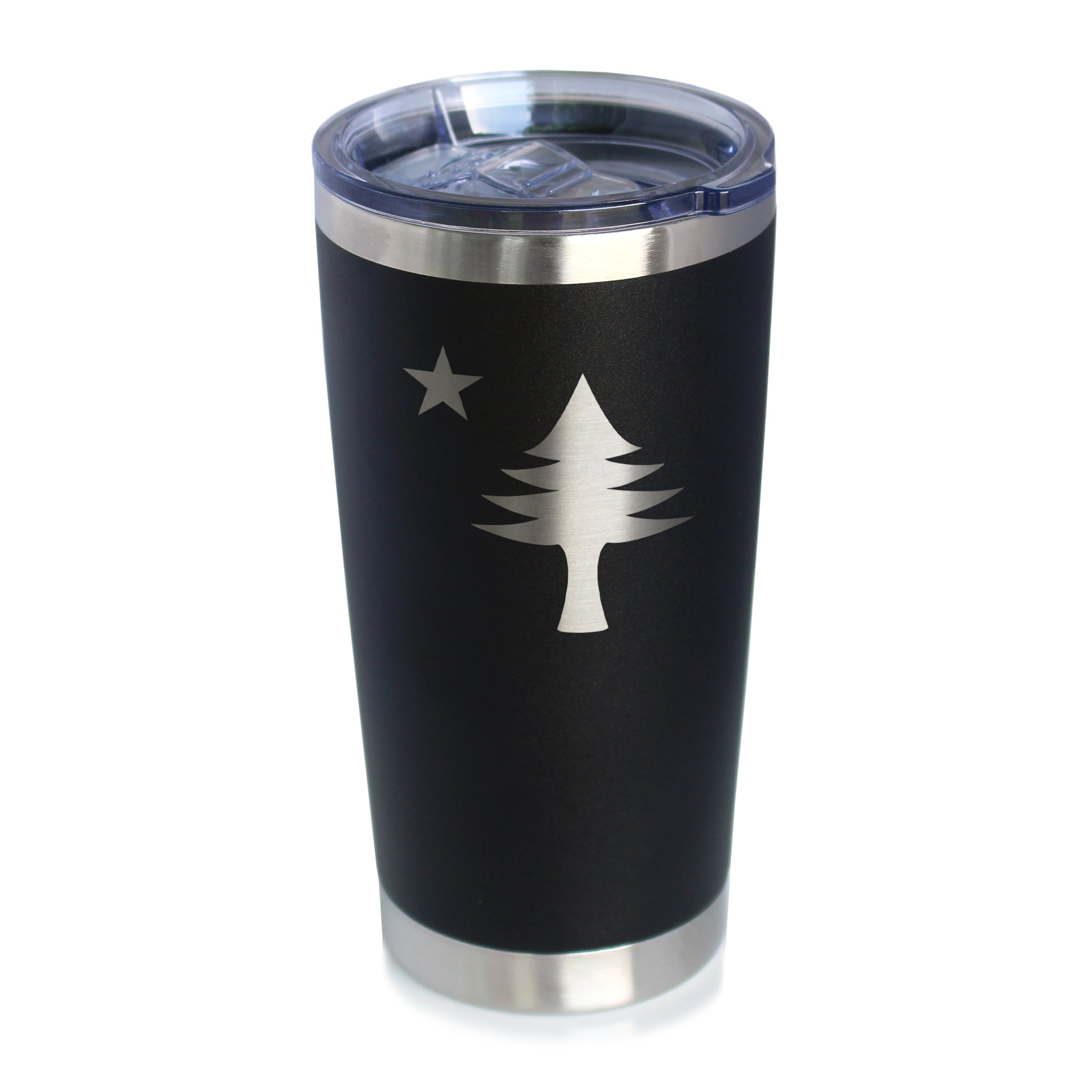 Flag of Maine - Insulated Coffee Tumbler Cup with Sliding Lid - Stainless Steel Travel Mug - Maine Gift for Women and Men Mainers