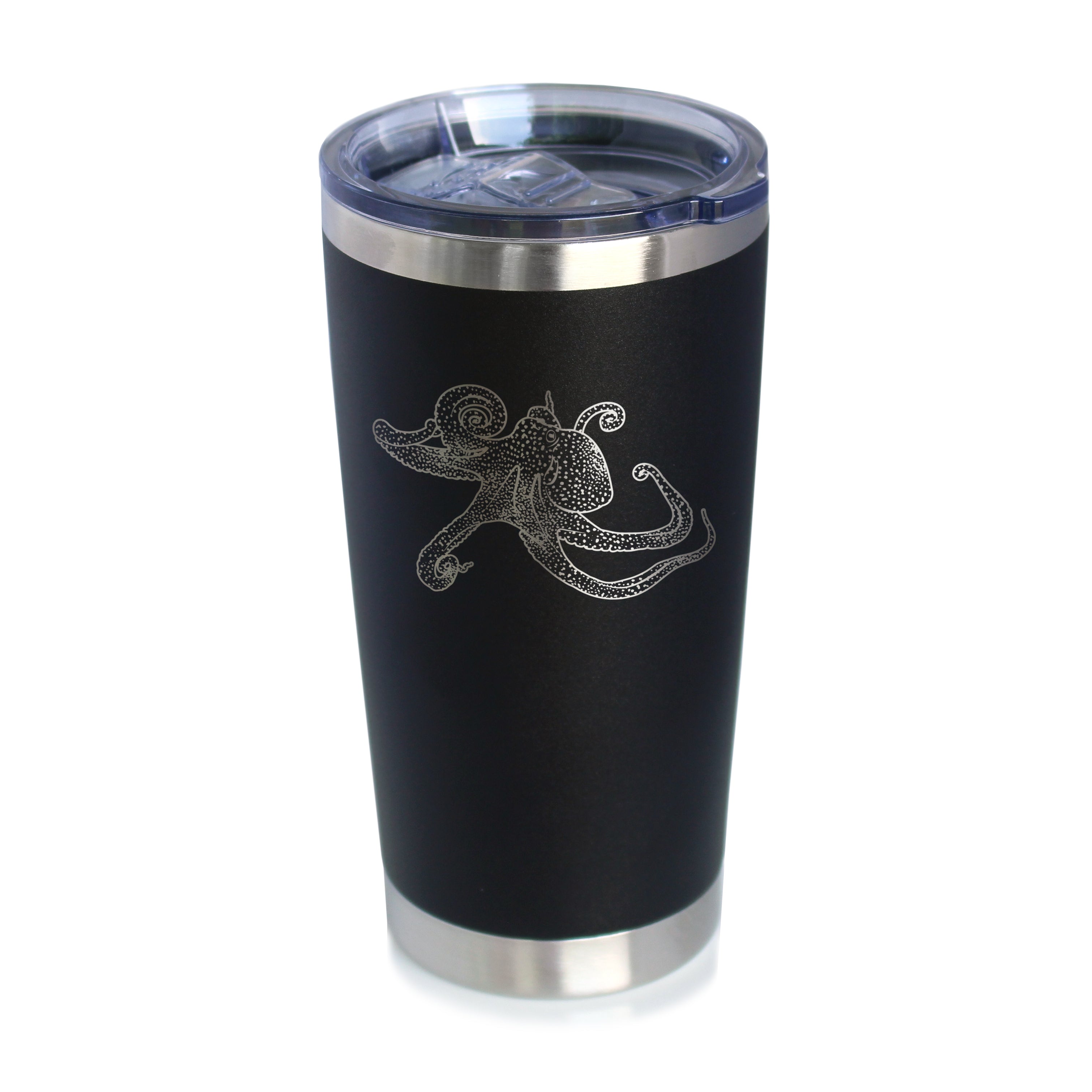 Octopus - Insulated Coffee Tumbler Cup with Sliding Lid - Stainless Steel Travel Mug - Ocean Gifts and Decor for Women and Men