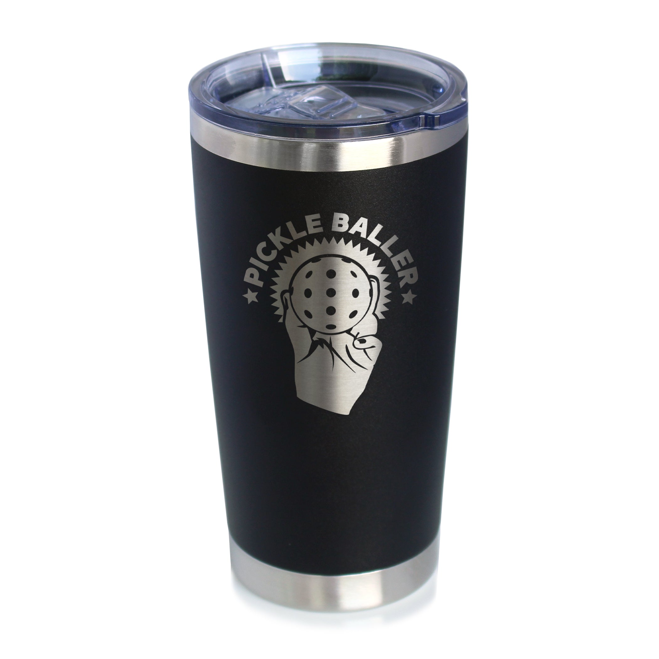 Pickleballer - Insulated Coffee Tumbler Cup with Sliding Lid - Stainless Steel Travel Mug - Fun Pickleball Gifts for Women and Men