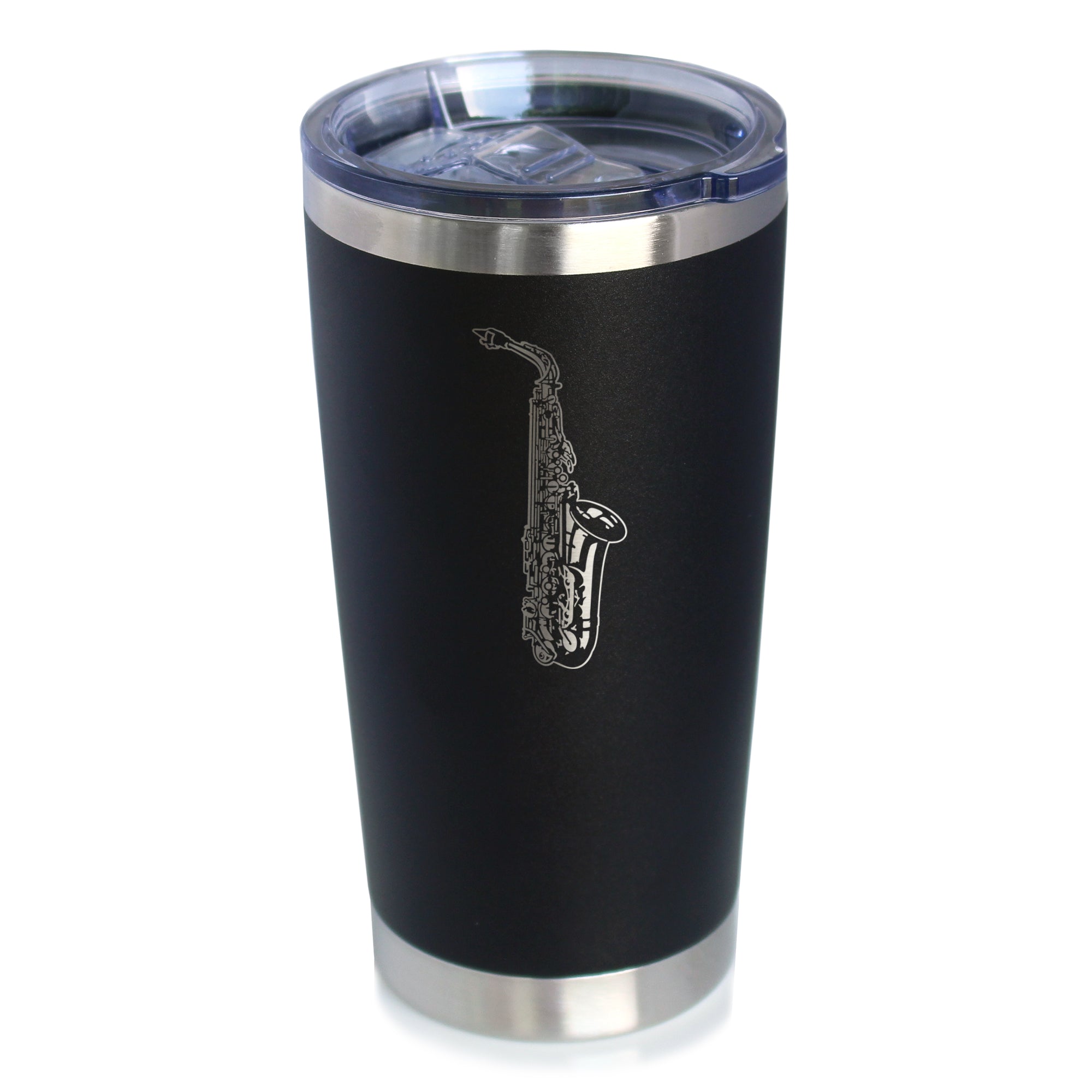 Saxophone Insulated Coffee Tumbler with Sliding Lid Gifts for Musicians 20oz Stainless Steel Tumbler