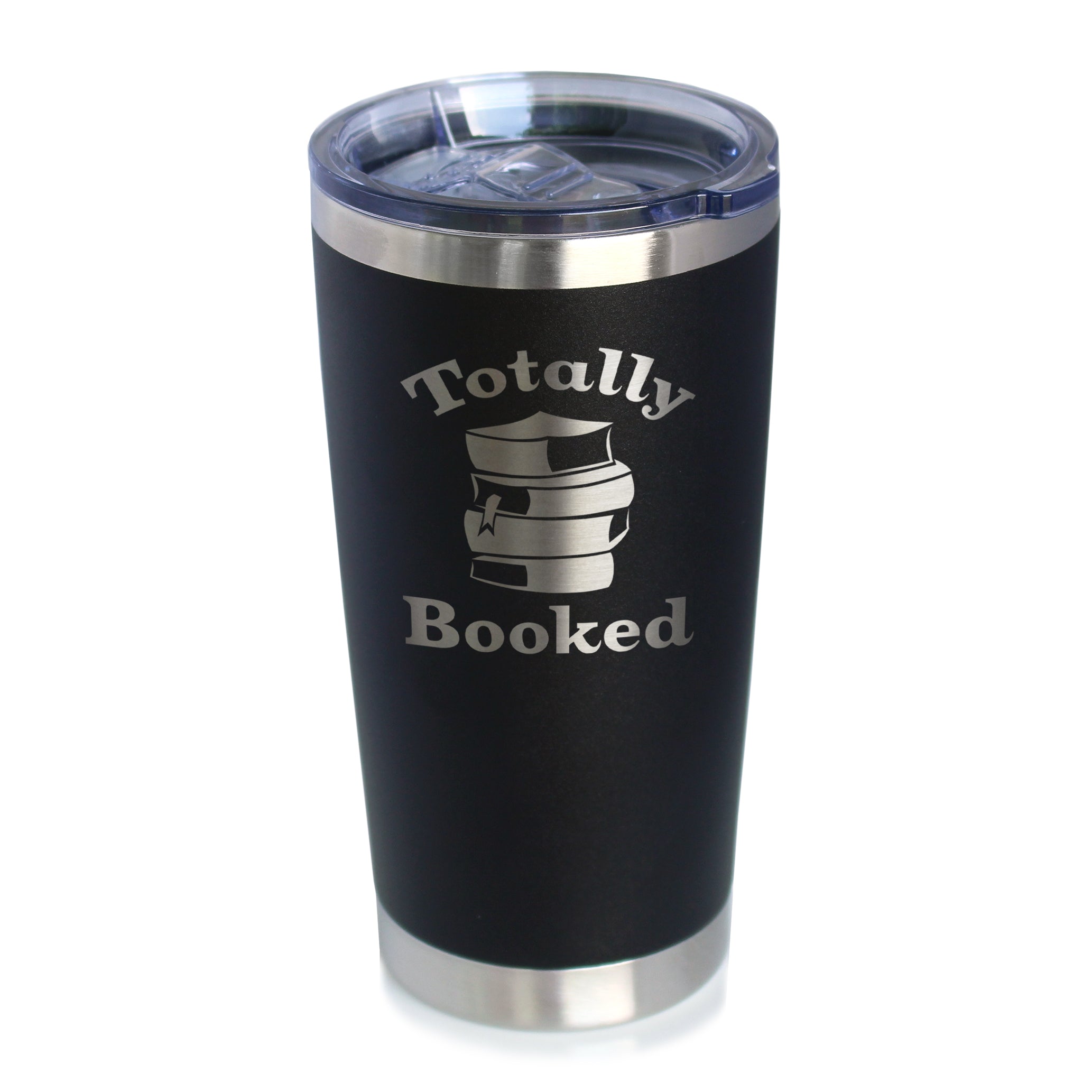 Totally Booked - Insulated Coffee Tumbler Cup with Sliding Lid - Stainless Steel Travel Mug - Unique Reading Gifts for Women and Men Readers