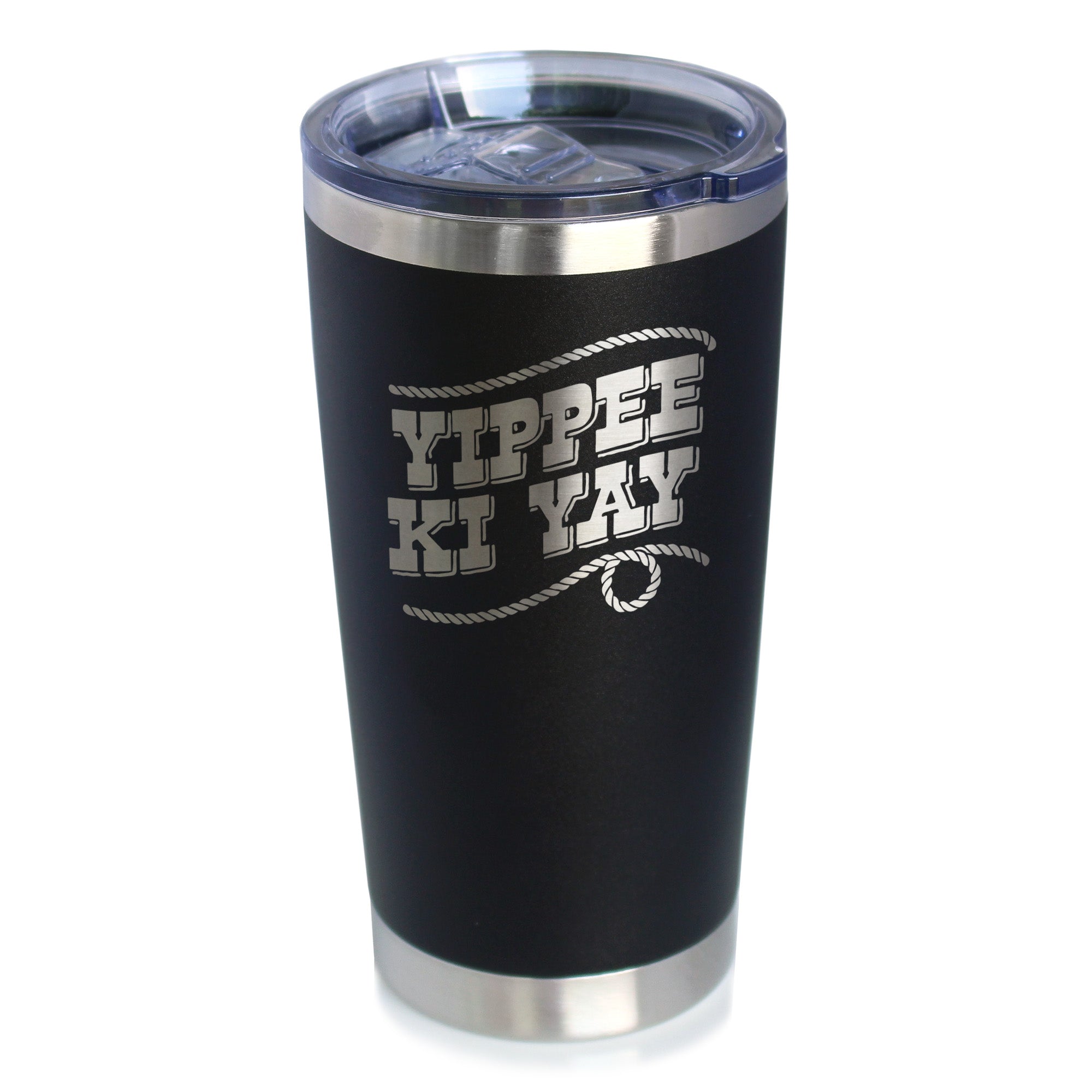 Yippee Ki Yay Insulated Coffee Tumbler with Sliding Lid Country Western Home Decor 20oz Stainless Steel Tumbler