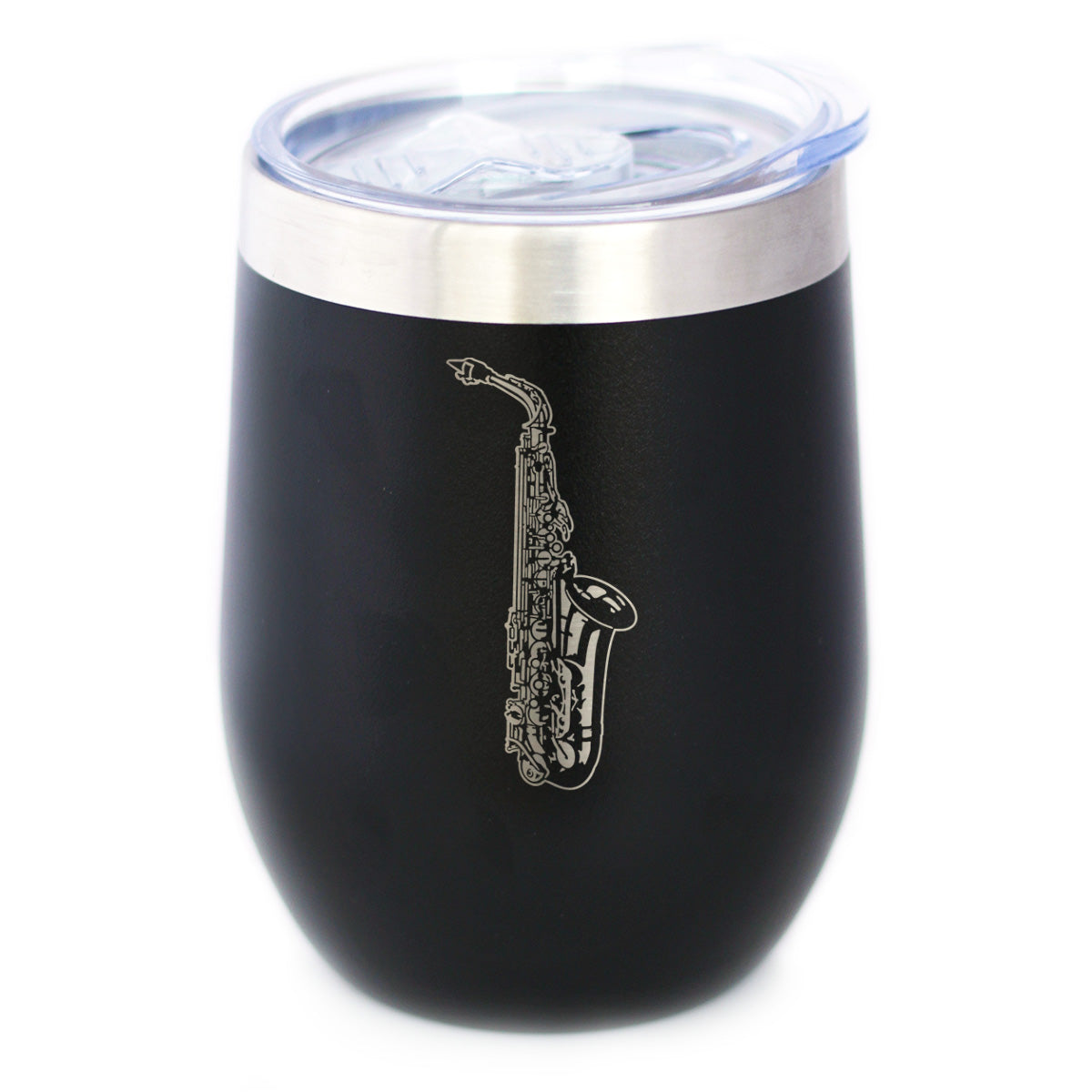Saxophone Insulated Wine Tumbler with Sliding Lid Gifts for Musicians 12oz Stainless Steel Tumbler