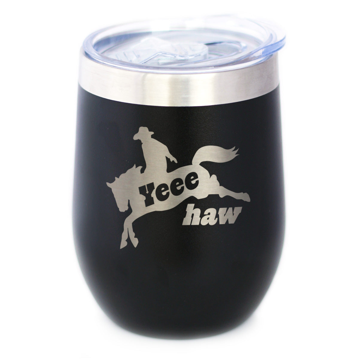 Yeehaw Insulated Wine Tumbler with Sliding Lid Rodeo Party Decorations &amp;amp; Western Home Decor 12oz Stainless Steel Tumbler