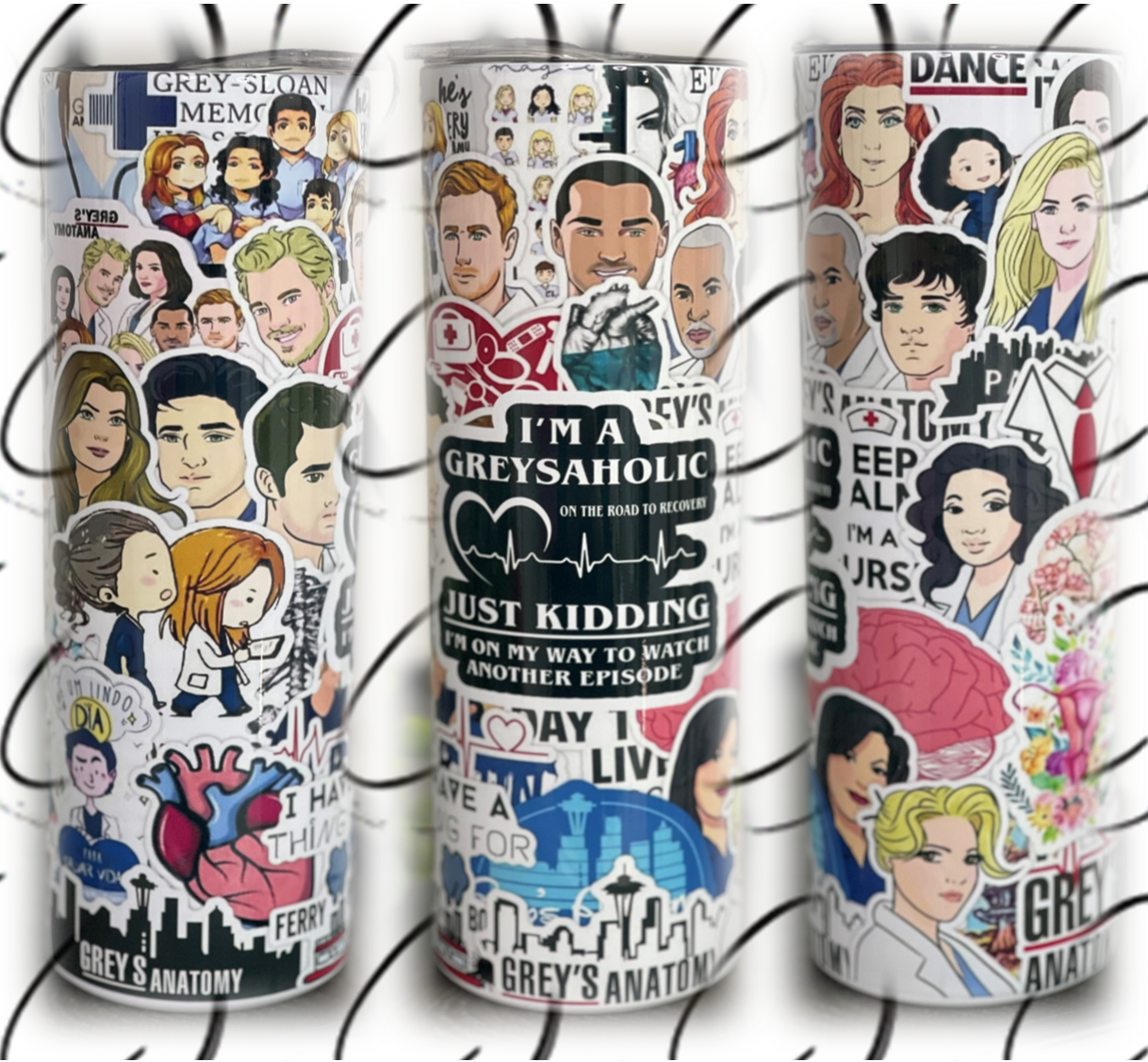 I&amp;#39;m A Greysaholic 20oz Skinny Tumbler