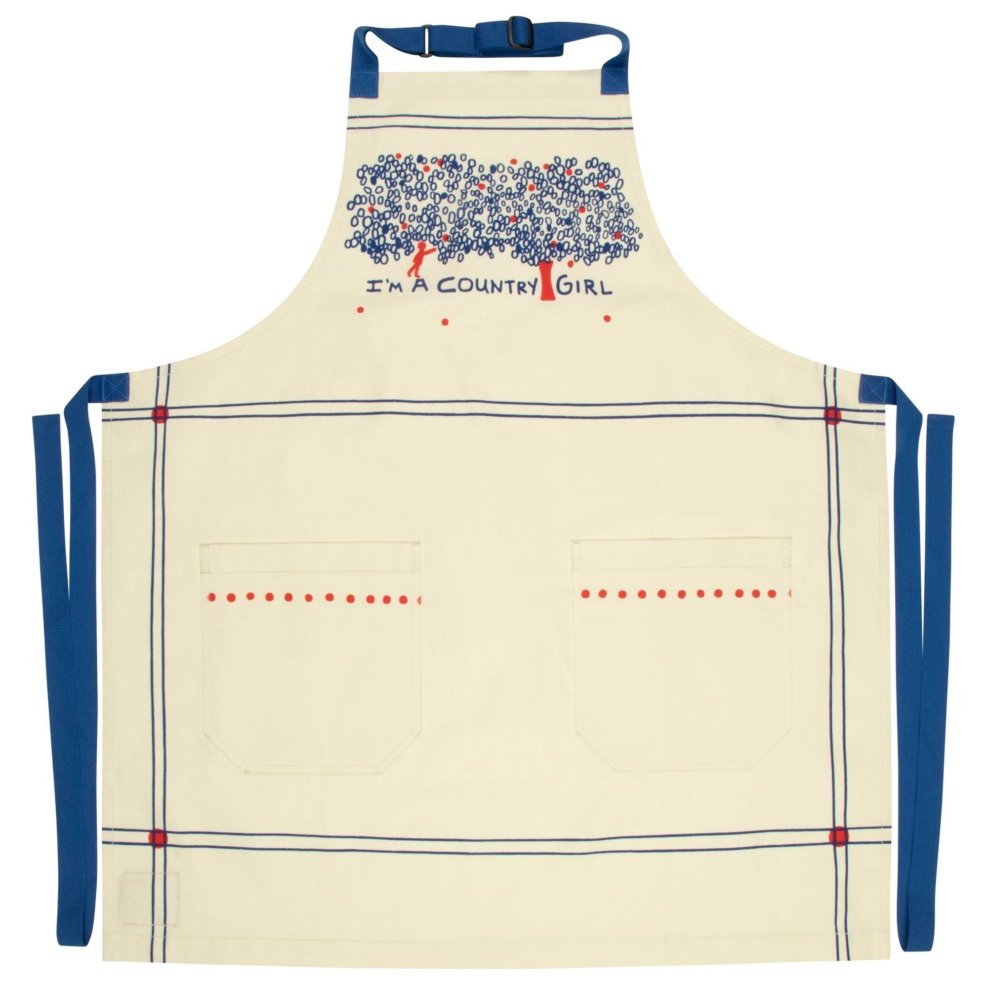 I&amp;#39;m A Country Girl  Funny Cooking and BBQ Apron 2 Pockets Adjustable Strap 100% Cotton | BlueQ at GetBullish