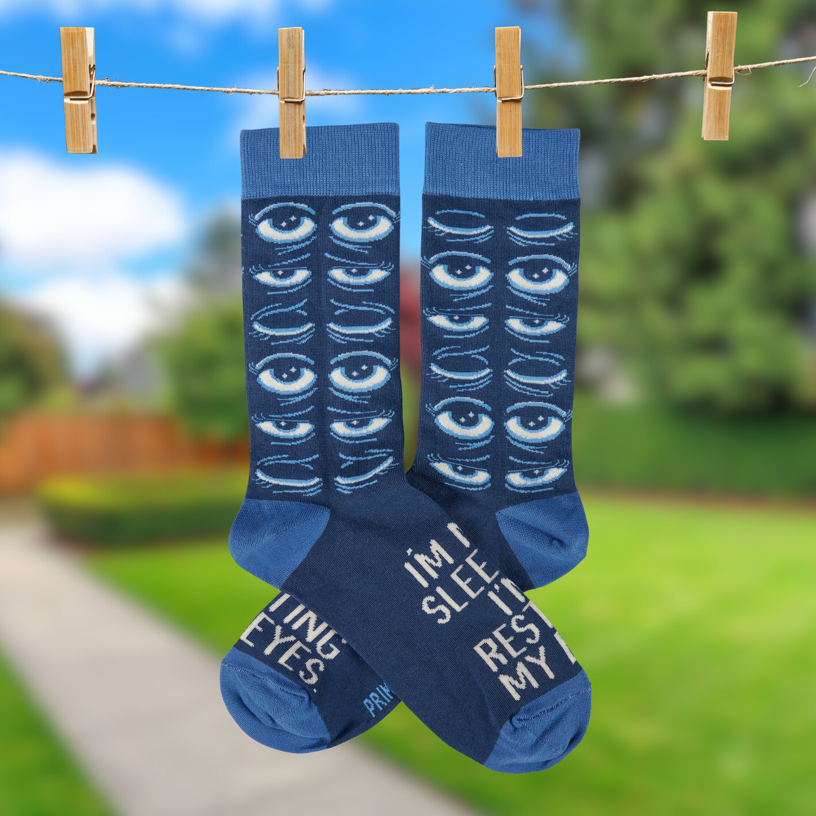 I&amp;#39;m Not Sleeping I&amp;#39;m Just Resting My Eyes Socks | Sleepy Tired Eyes Novelty Socks
