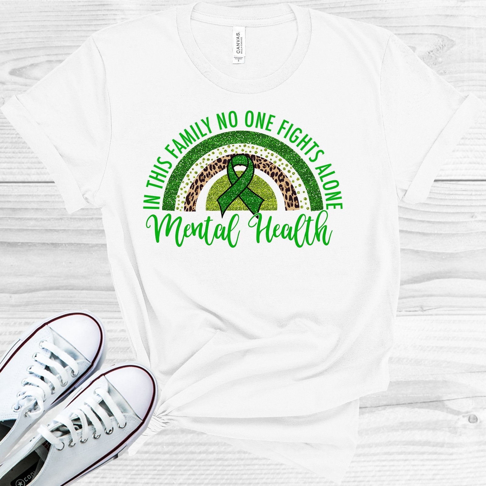 In This Family No One Fights Alone Mental Health Graphic Tee