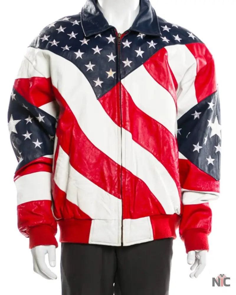 Independence Day American Flag Leather Jacket
