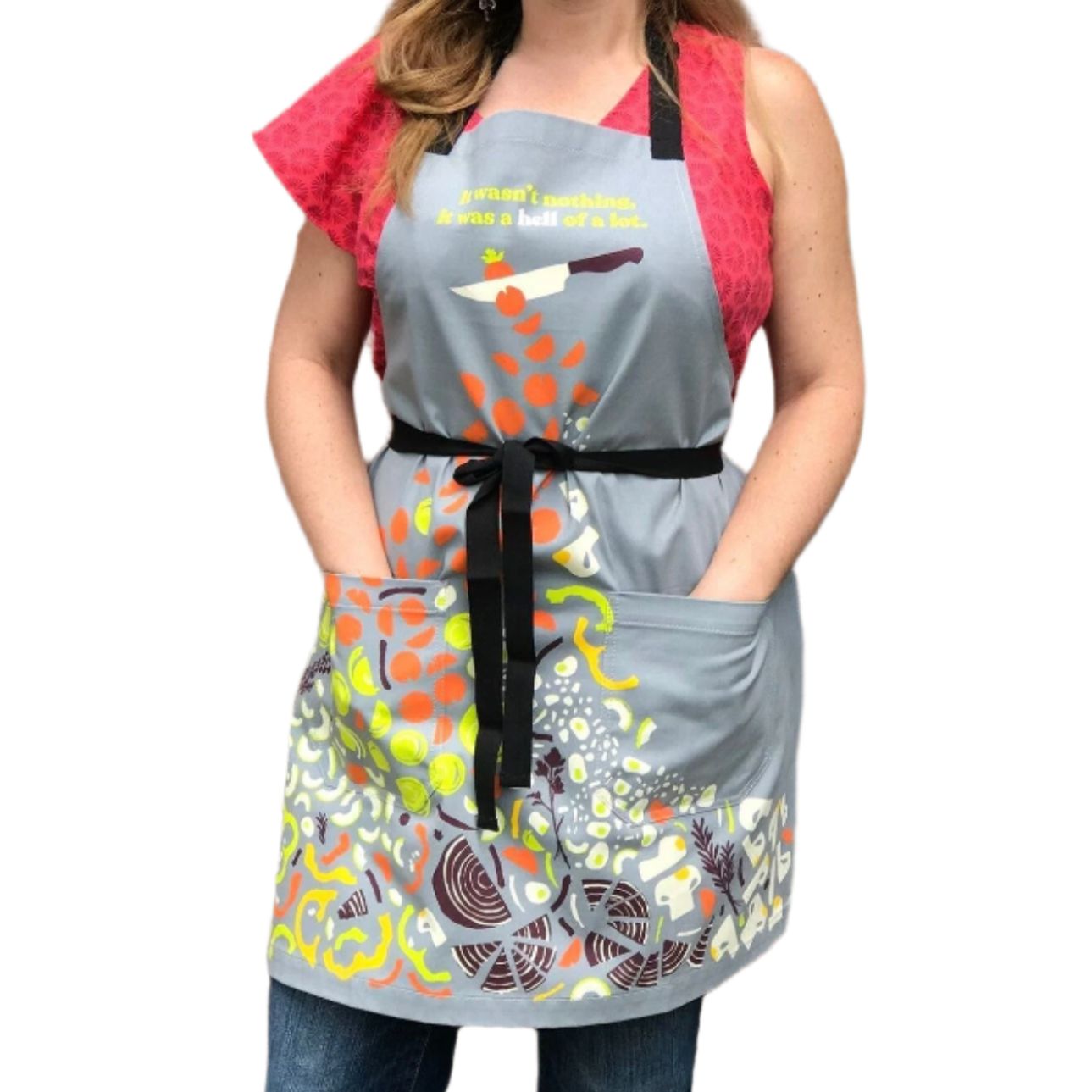 It Wasn&amp;#39;t Nothing, It Was A Hell Of A Lot Funny Cooking and BBQ Apron Unisex 2 Pockets Adjustable Strap 100% Cotton | BlueQ at GetBullish