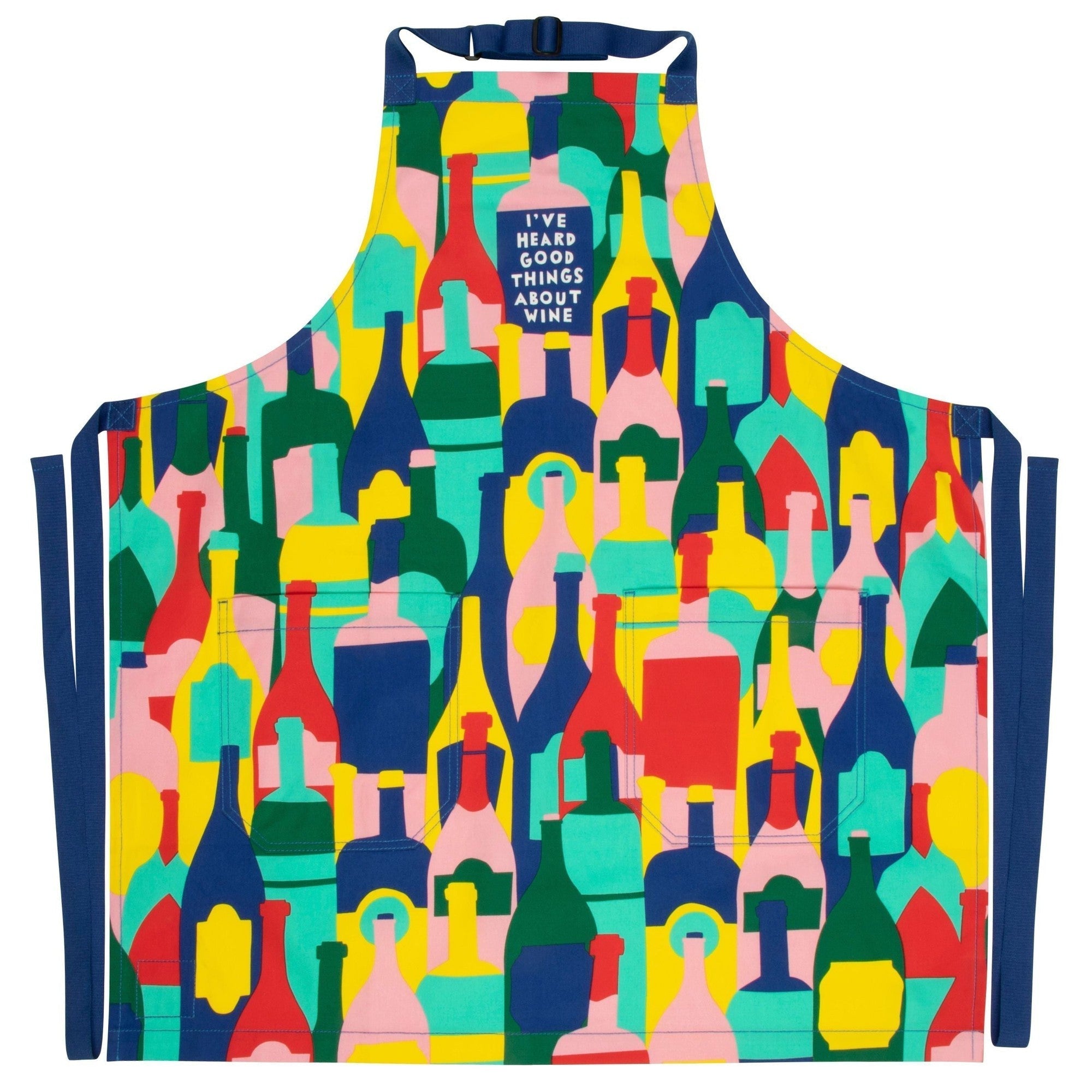 I&amp;#39;ve Heard Good Things About Wine Funny Cooking and BBQ Apron Unisex 2 Pockets Adjustable Strap 100% Cotton | BlueQ at GetBullish