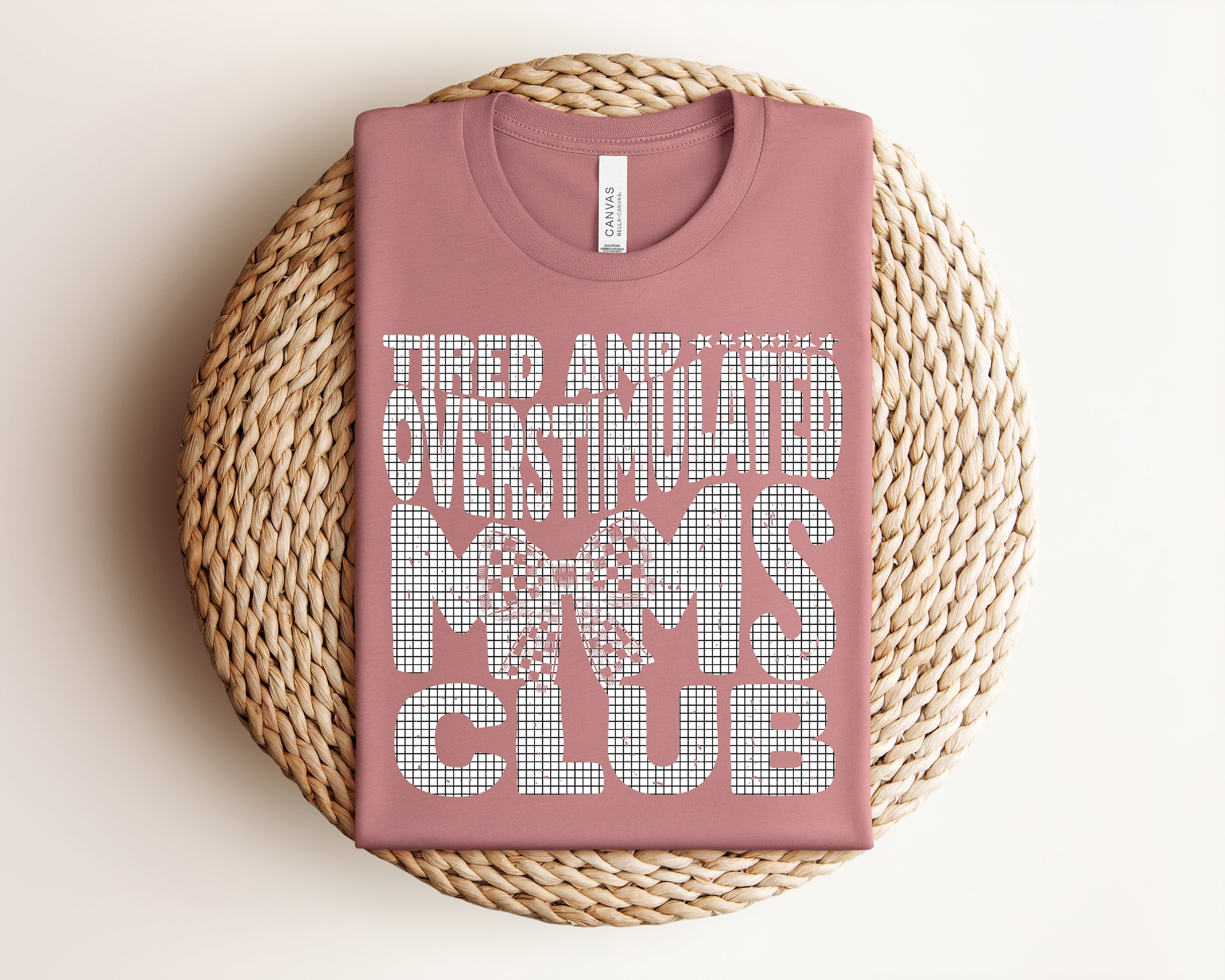 TIRED AND OVERSTIMULATED MOMS CLUB GRAPHIC TEE
