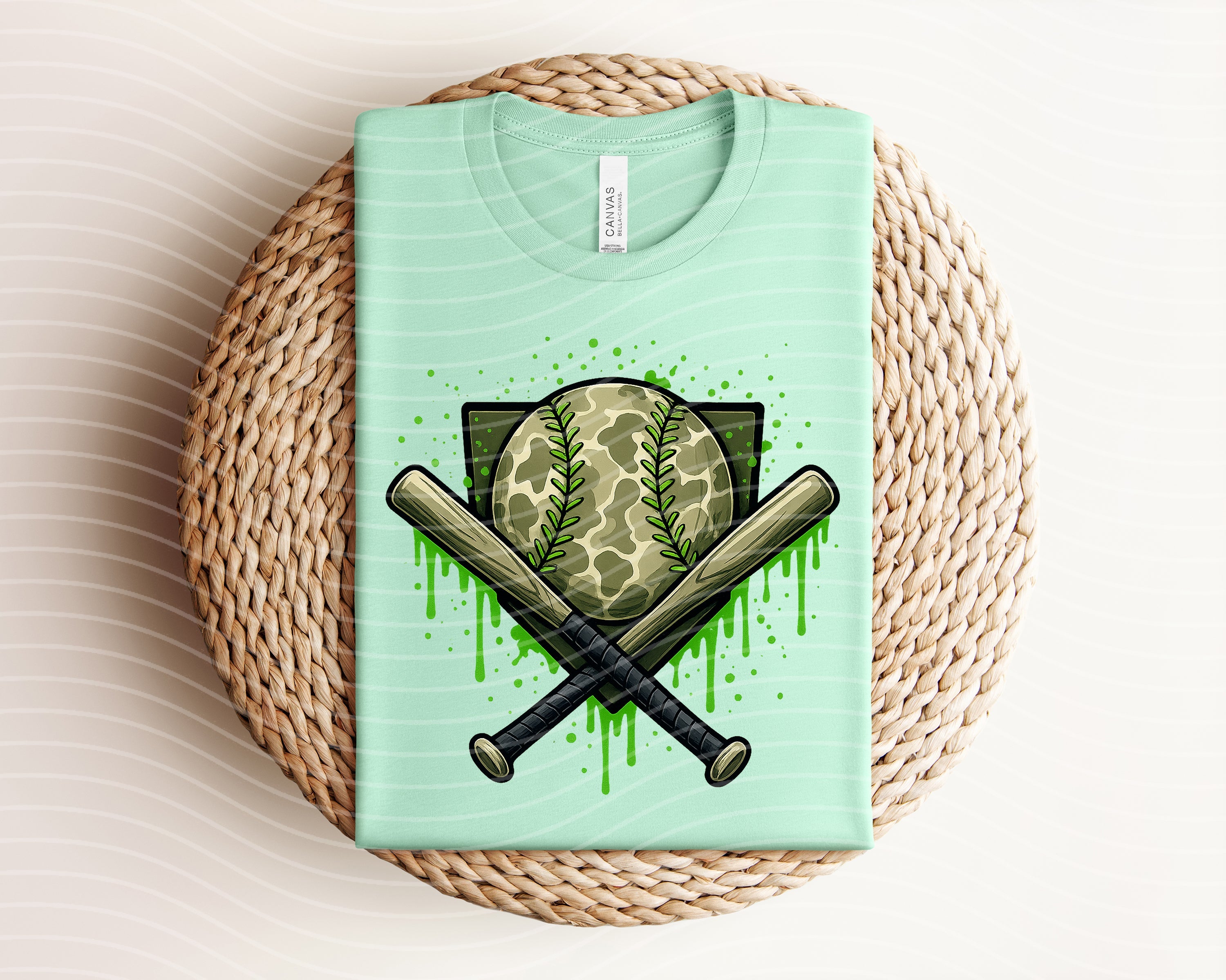 Camo Baseball Drop Graphic Tee