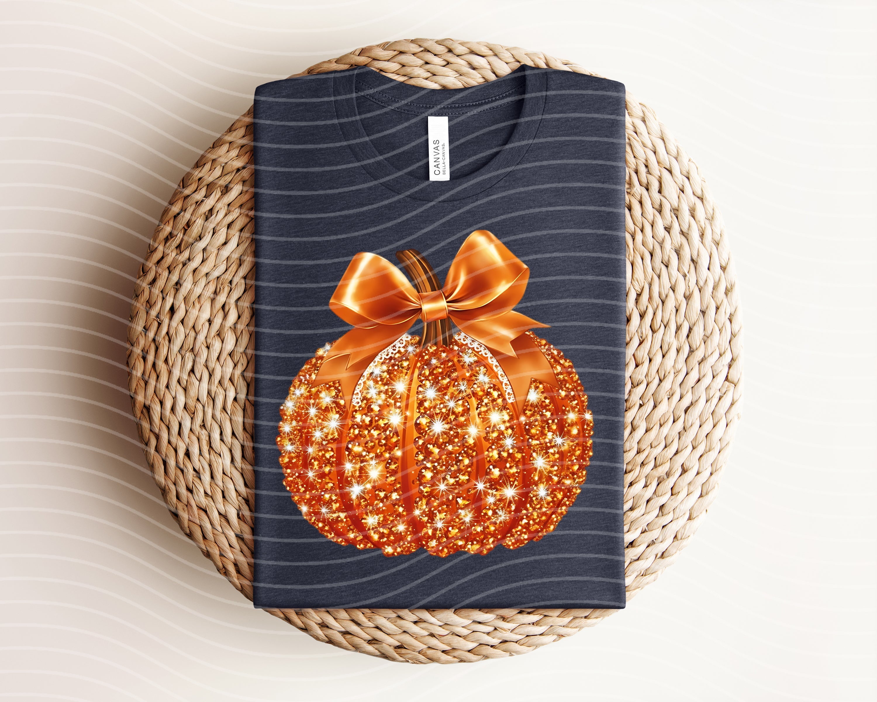 Orange Sparkle Pumpkin Graphic Tee