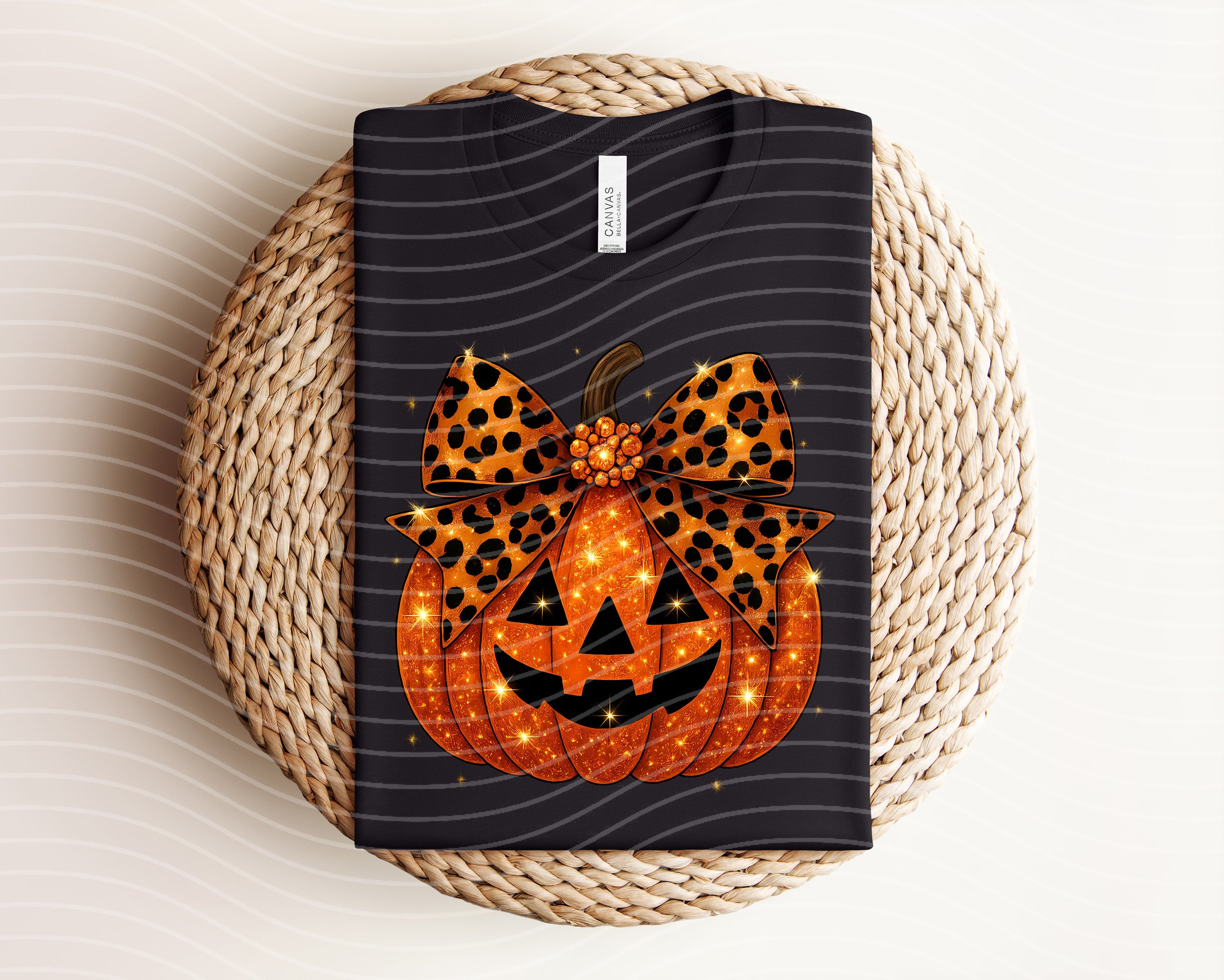 Orange Glitter Pumpkin Graphic Tee